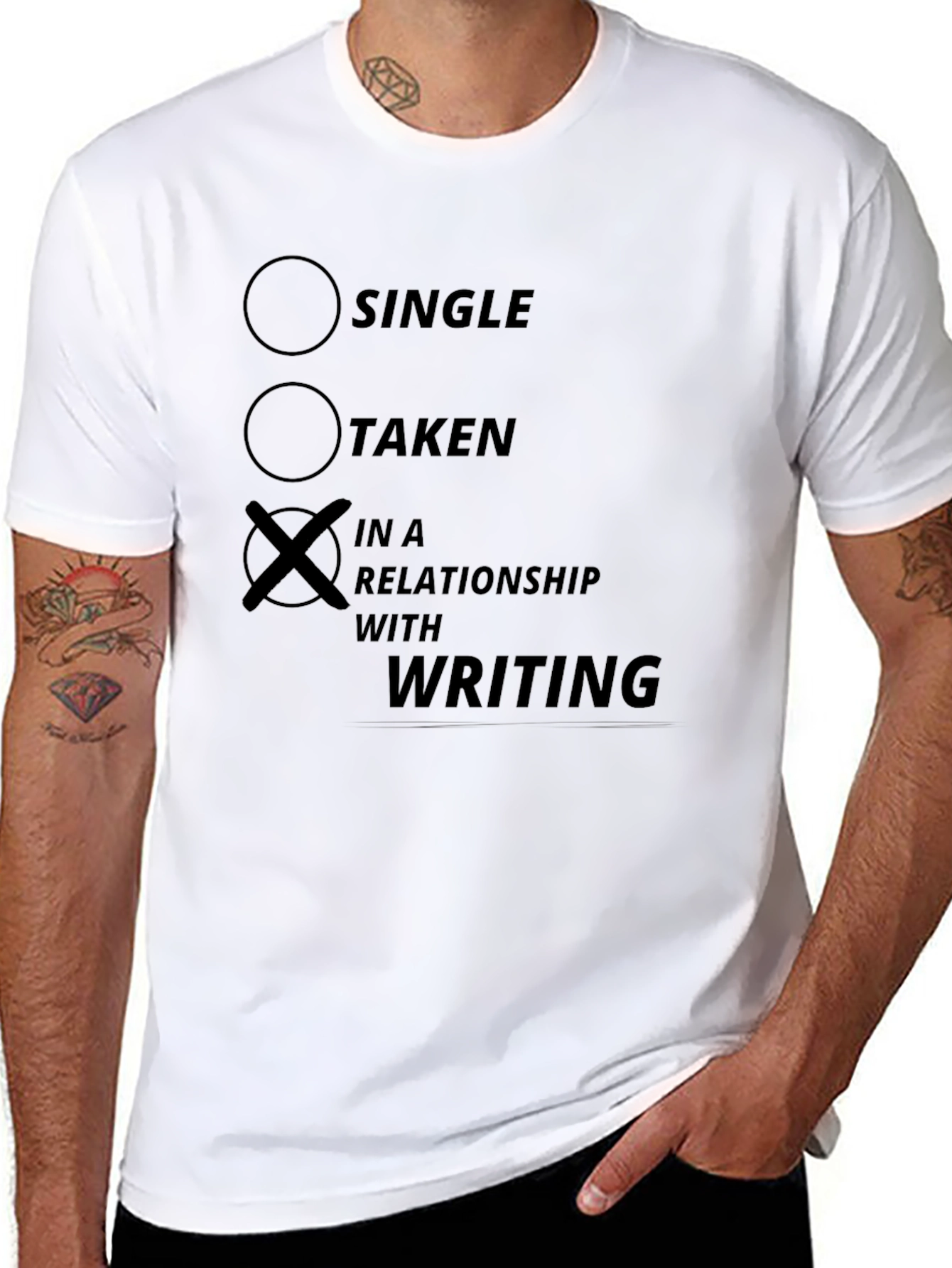 Writers Relationship Status T-Shirt - Black