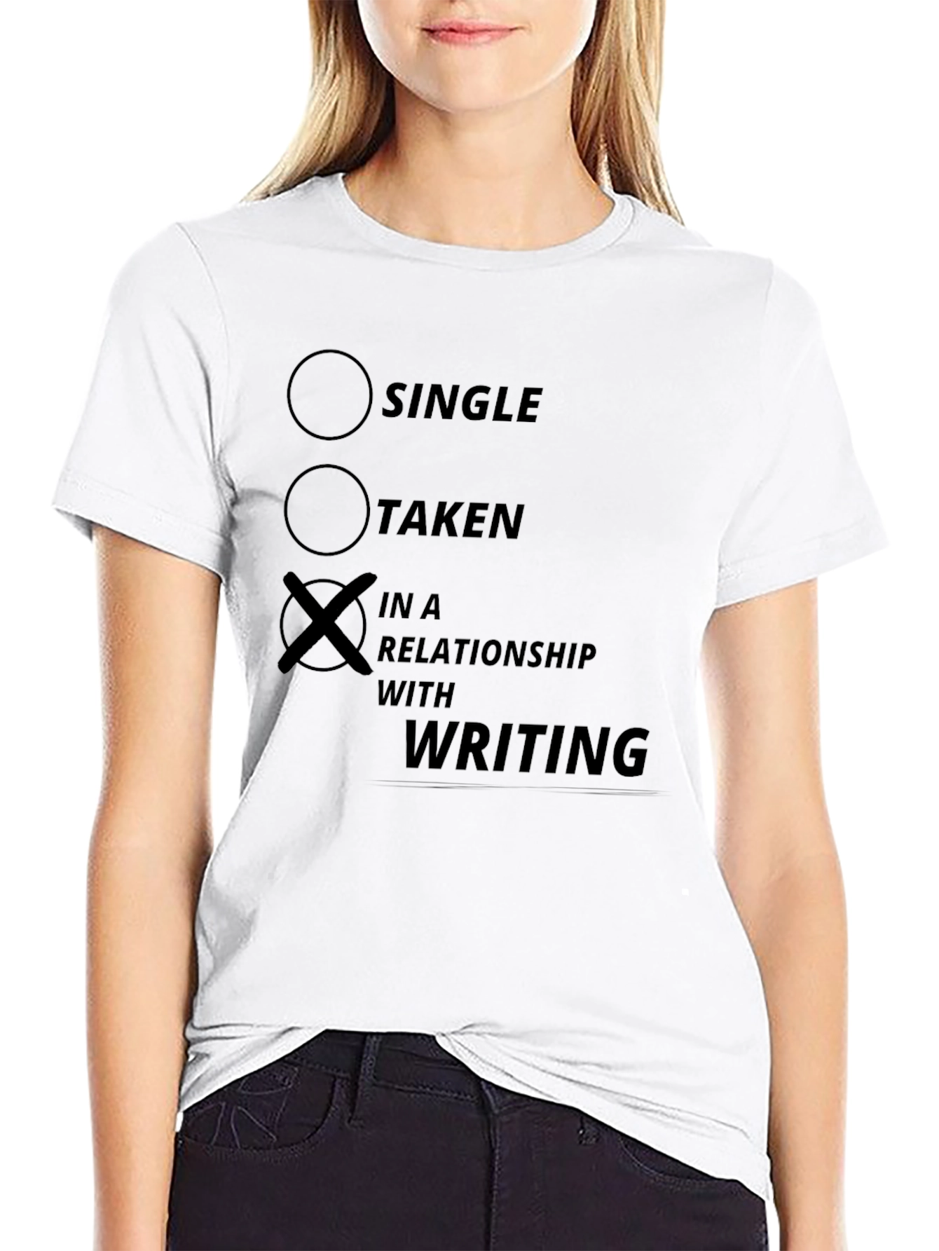 Writers Relationship Status T-Shirt - Black