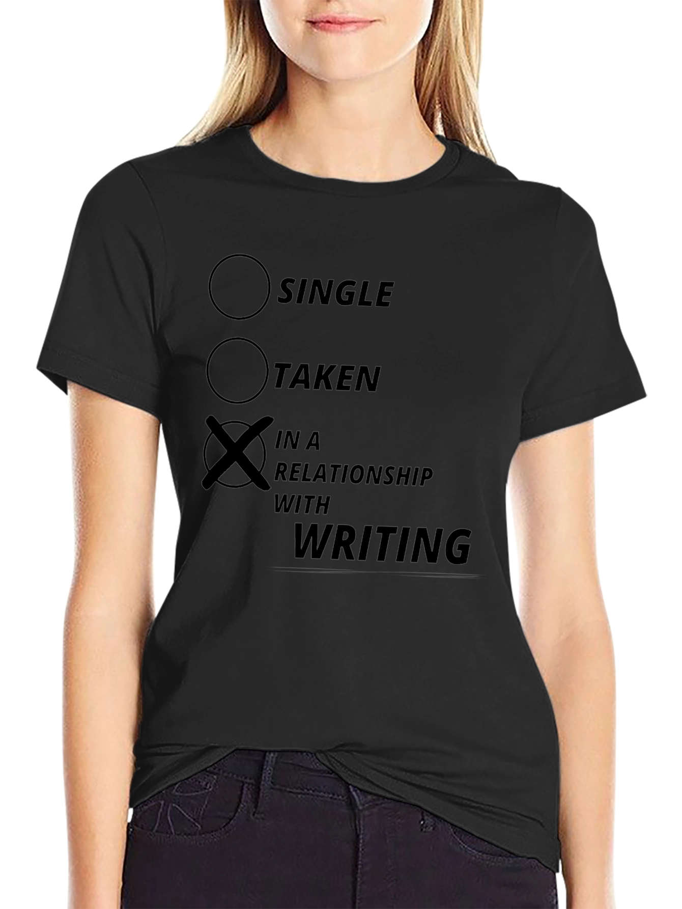 Writers Relationship Status T-Shirt - Black