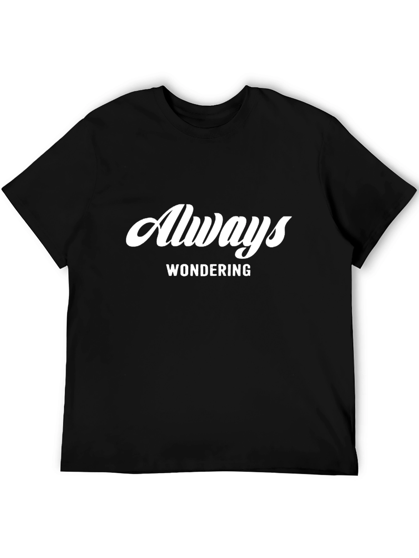 Always Wondering Black Graphic Tee