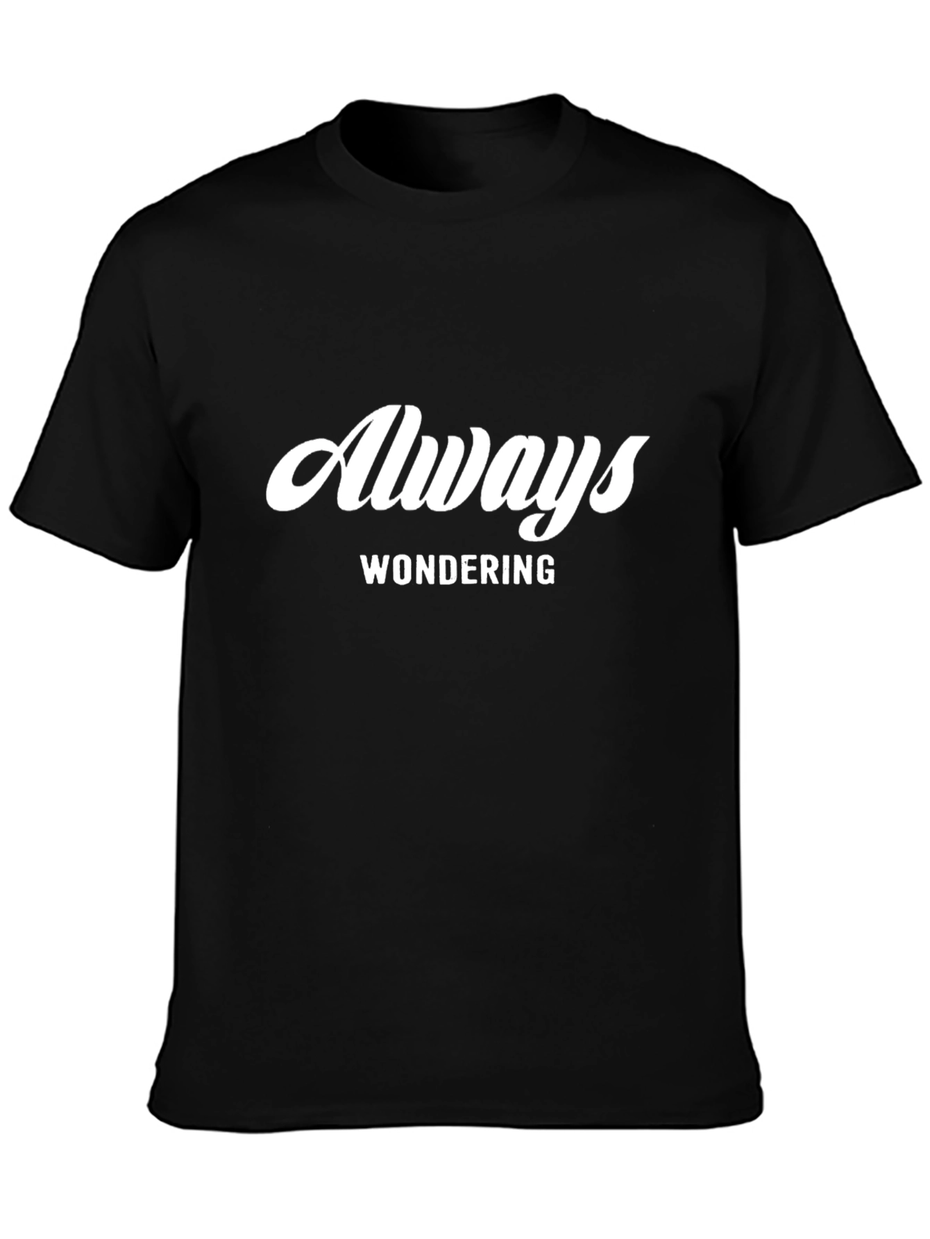 Always Wondering Black Graphic Tee