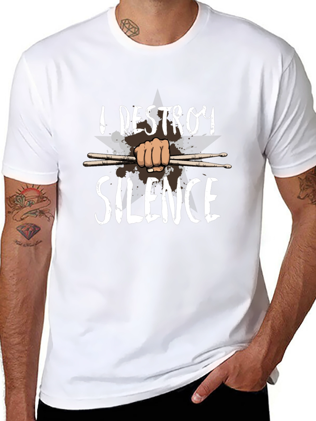 I Destroy Silence Drummer T-Shirt