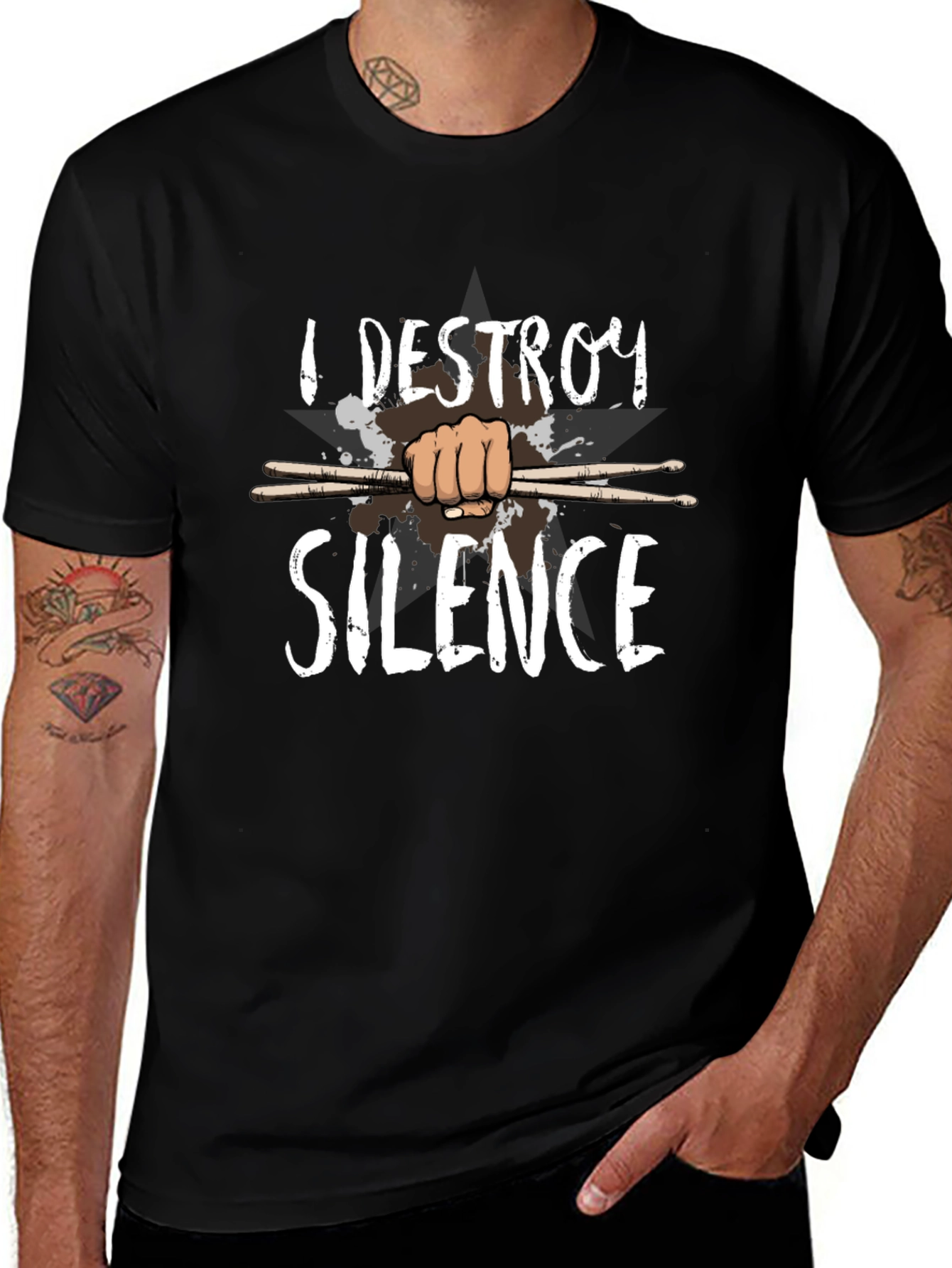 I Destroy Silence Drummer T-Shirt