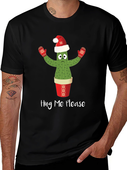 Hug Me Please Cactus Christmas T-Shirt