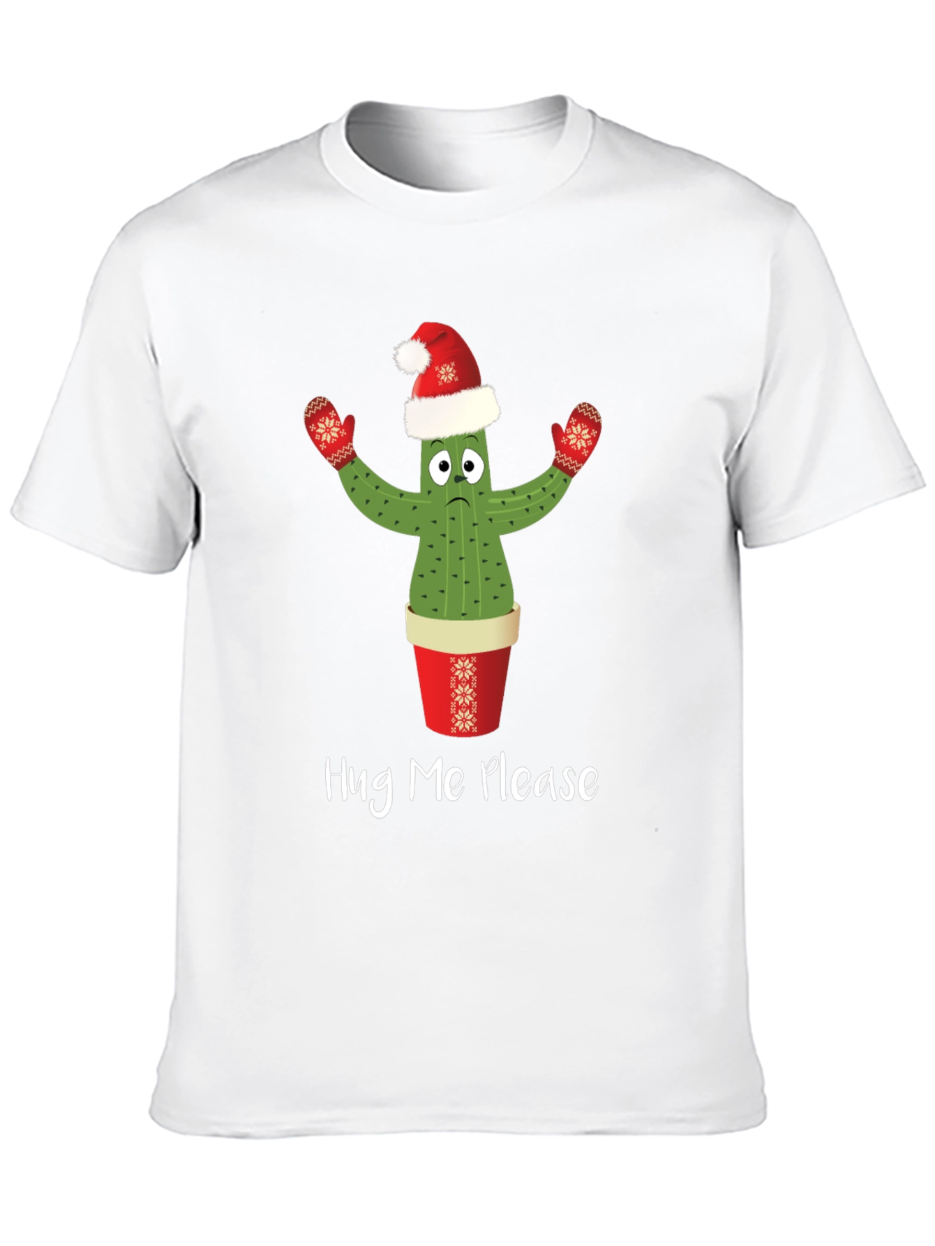 Hug Me Please Cactus Christmas T-Shirt