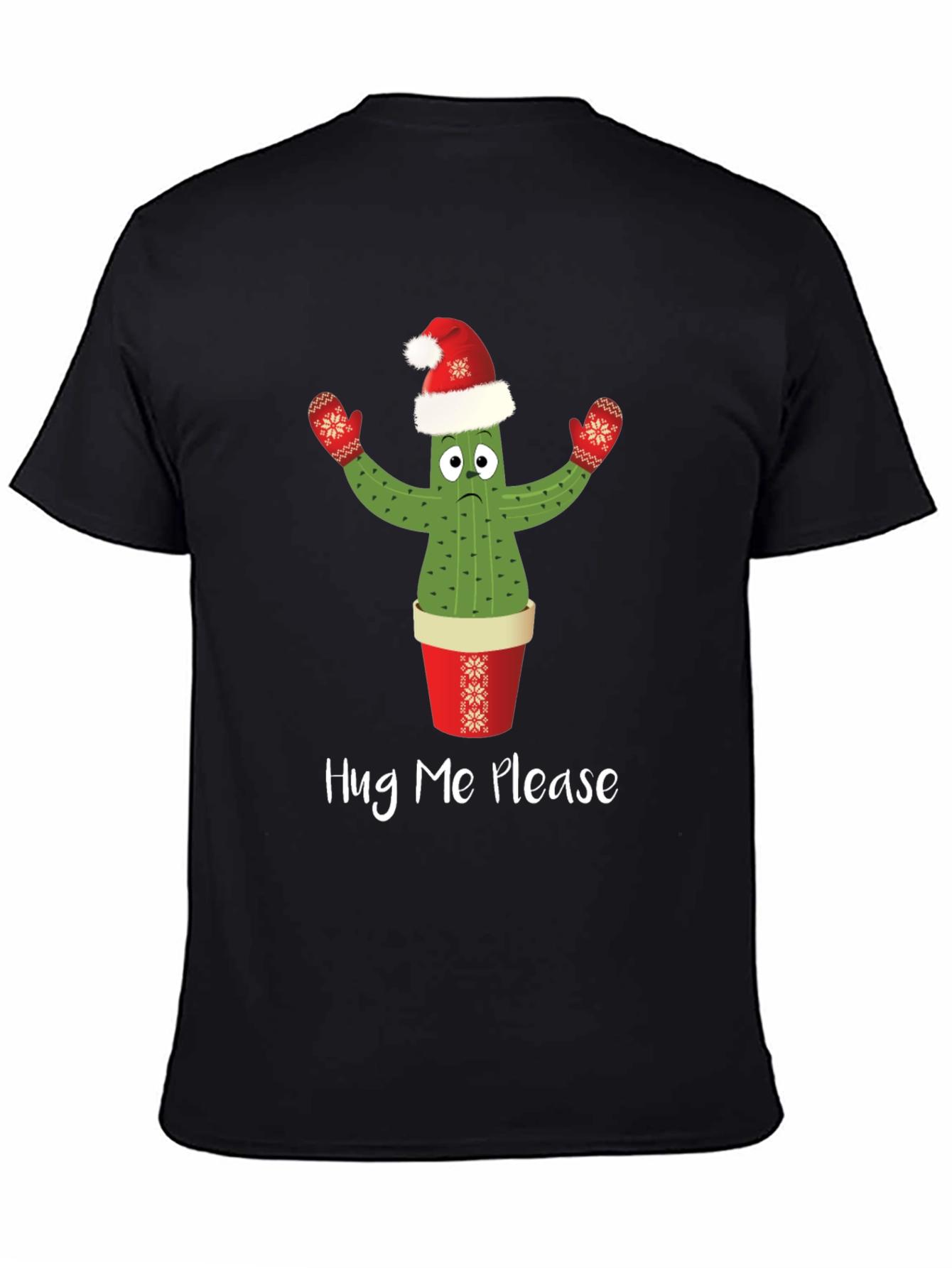 Hug Me Please Cactus Christmas T-Shirt