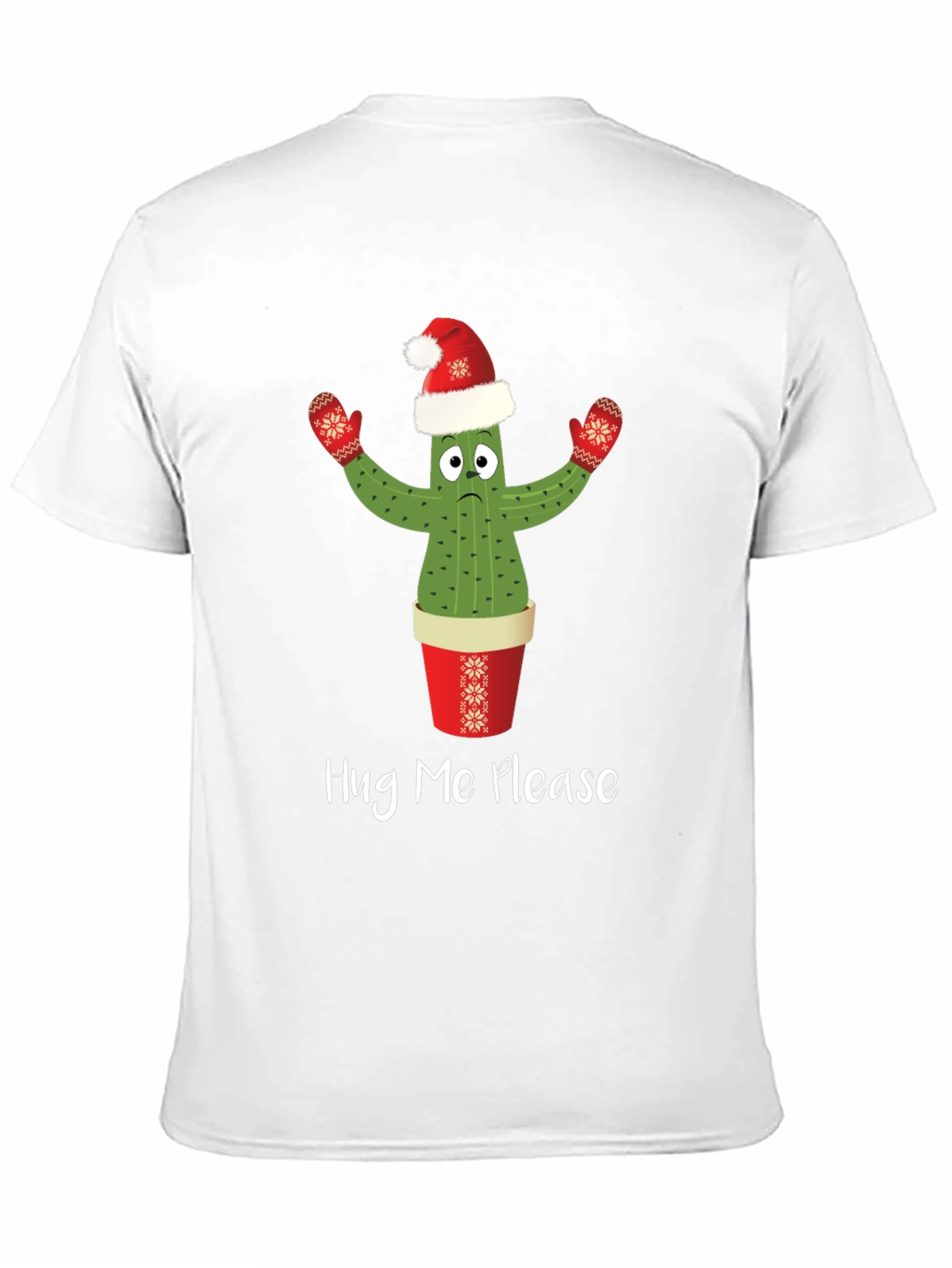 Hug Me Please Cactus Christmas T-Shirt