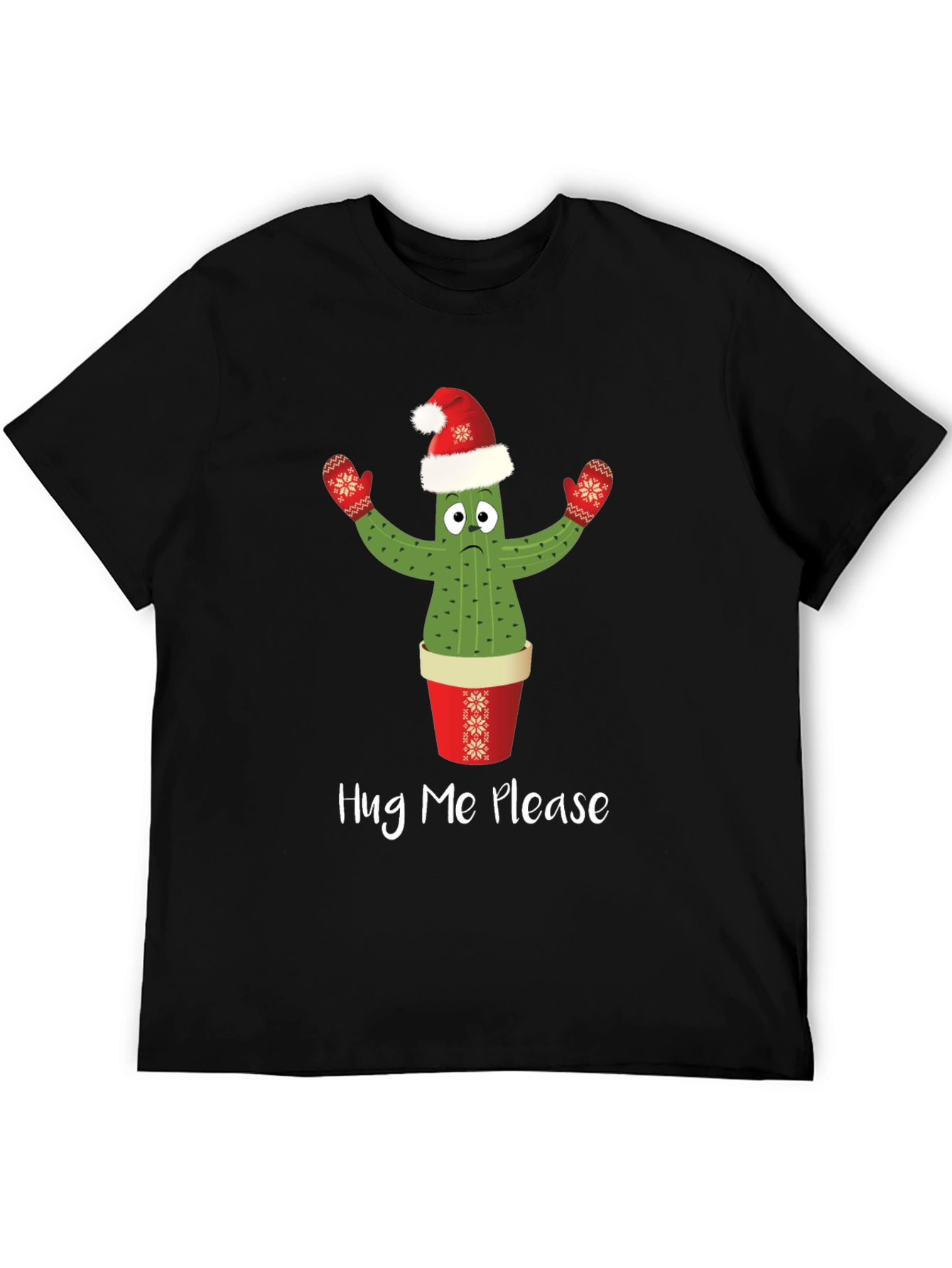 Hug Me Please Cactus Christmas T-Shirt