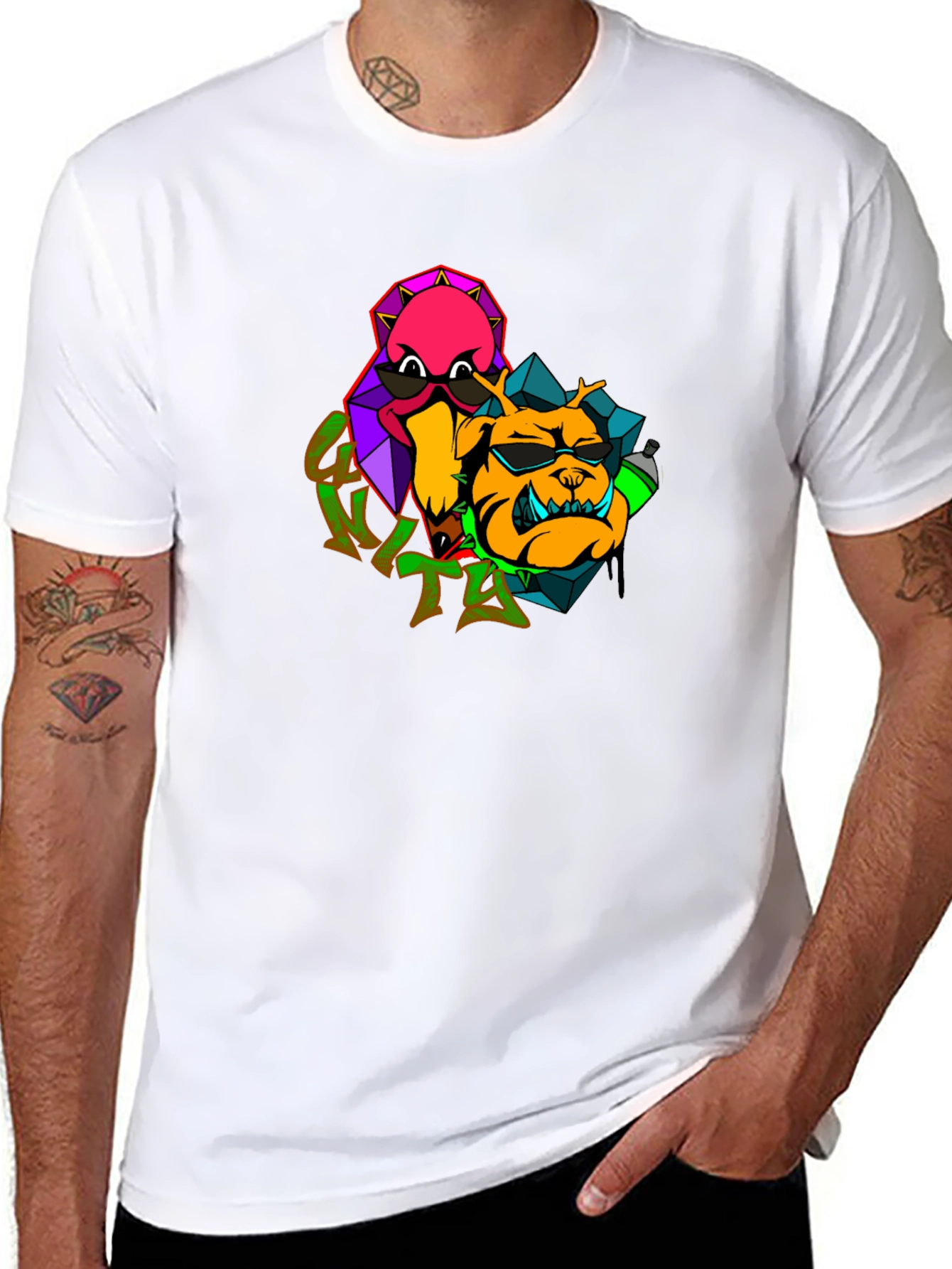 Cool Cartoon Graphic Black T-Shirt