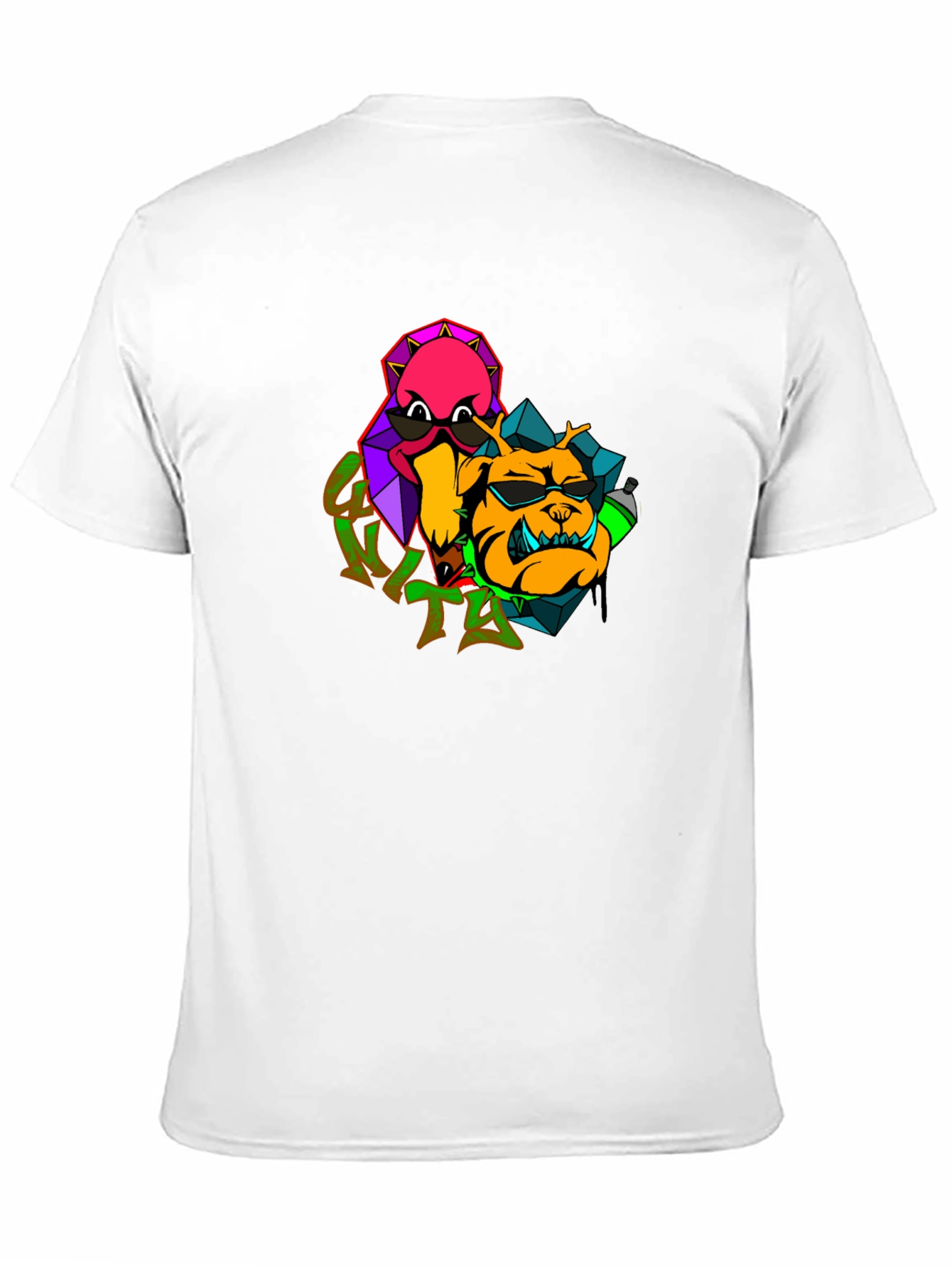Cool Cartoon Graphic Black T-Shirt