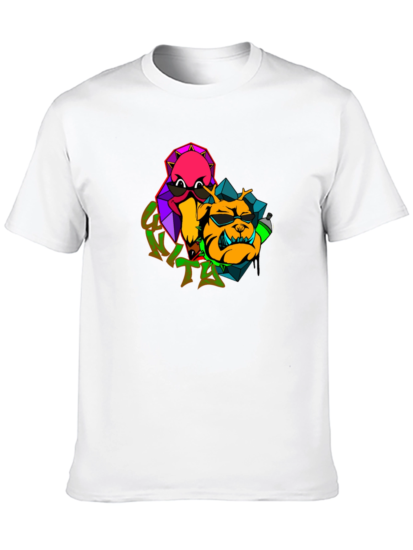 Cool Cartoon Graphic Black T-Shirt