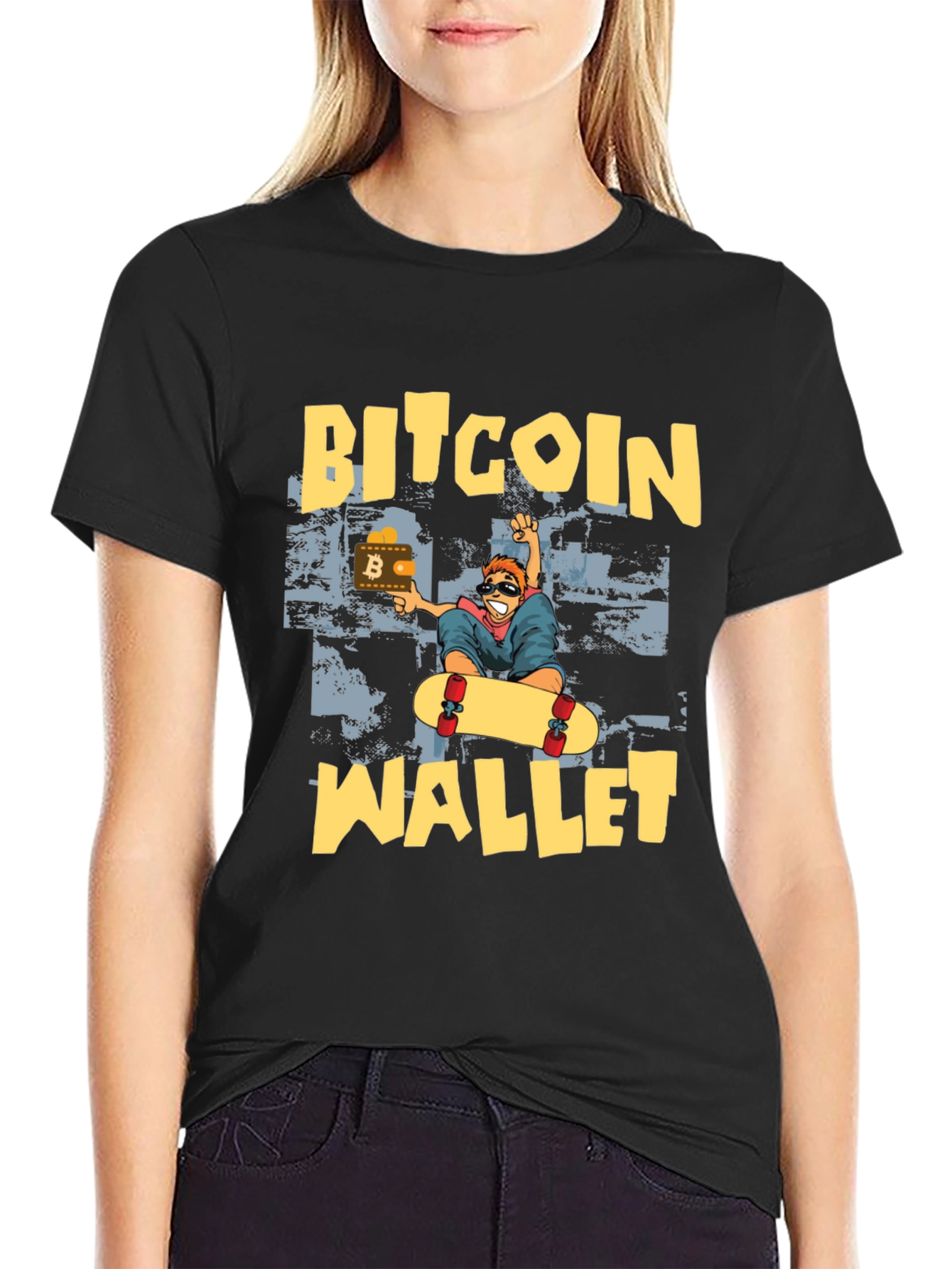 Bitcoin Wallet Skater T-Shirt