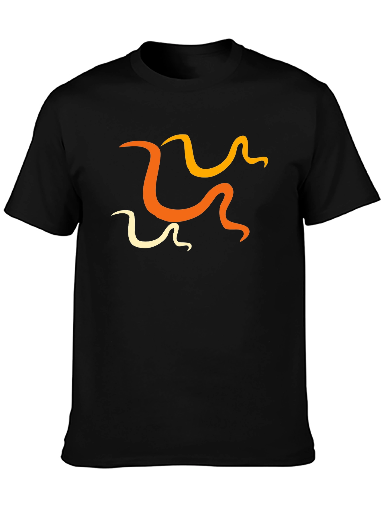 Abstract Swirl Design Black T-Shirt - Stylish Casual Wear