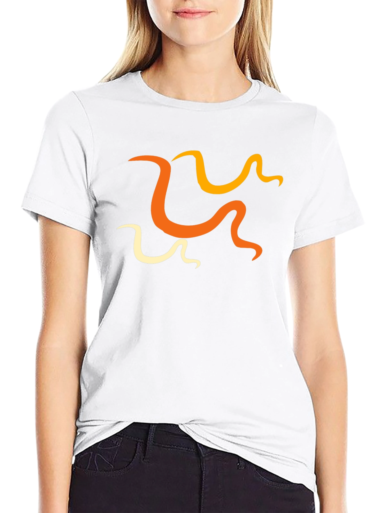 Abstract Swirl Design Black T-Shirt - Stylish Casual Wear
