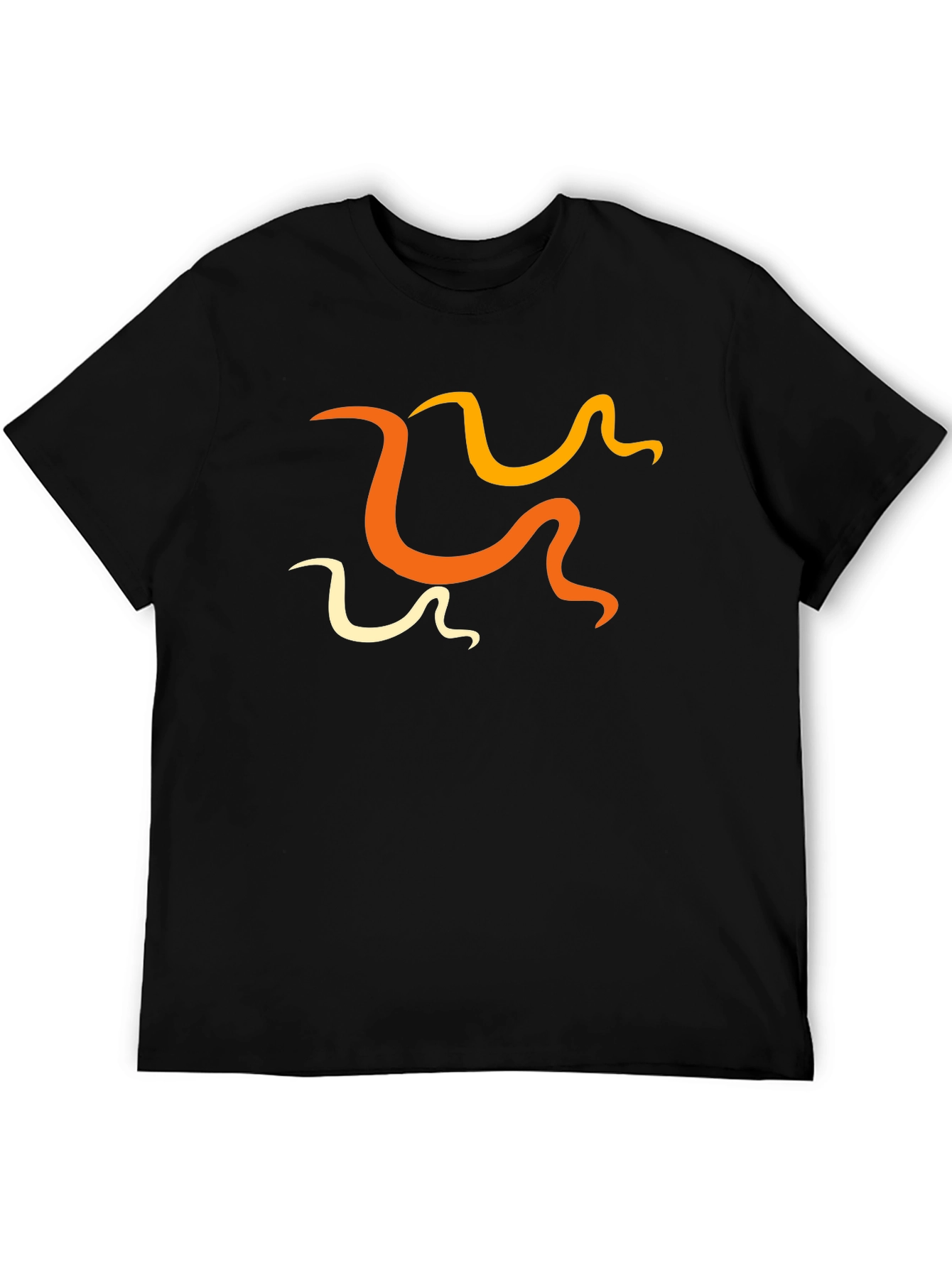 Abstract Swirl Design Black T-Shirt - Stylish Casual Wear