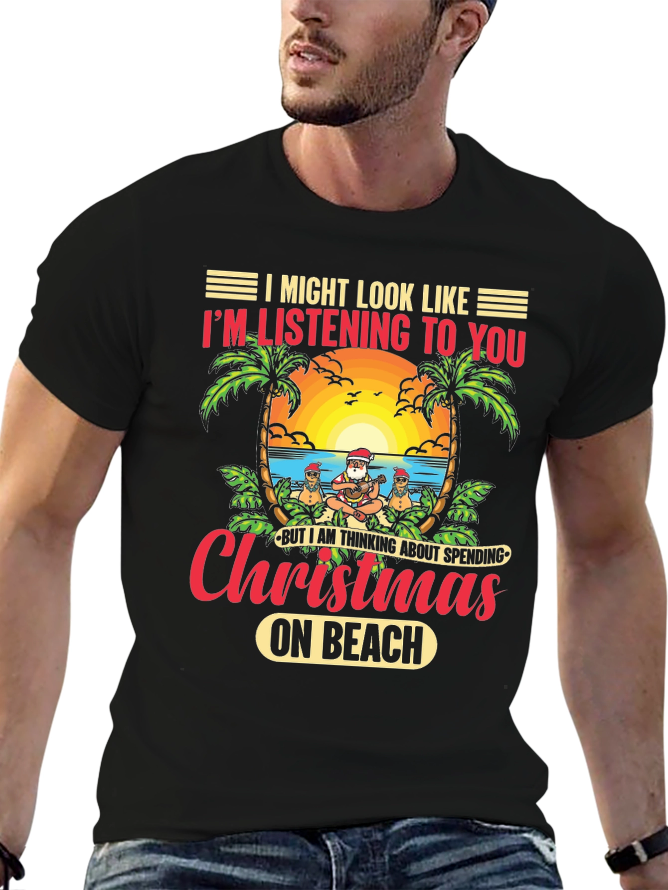 Christmas on the Beach Graphic T-Shirt