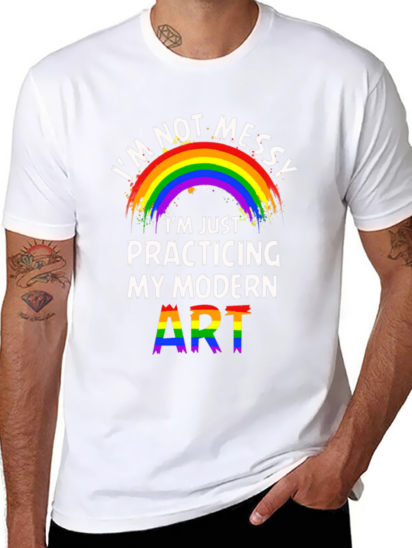 Funny Modern Art Rainbow T-Shirt