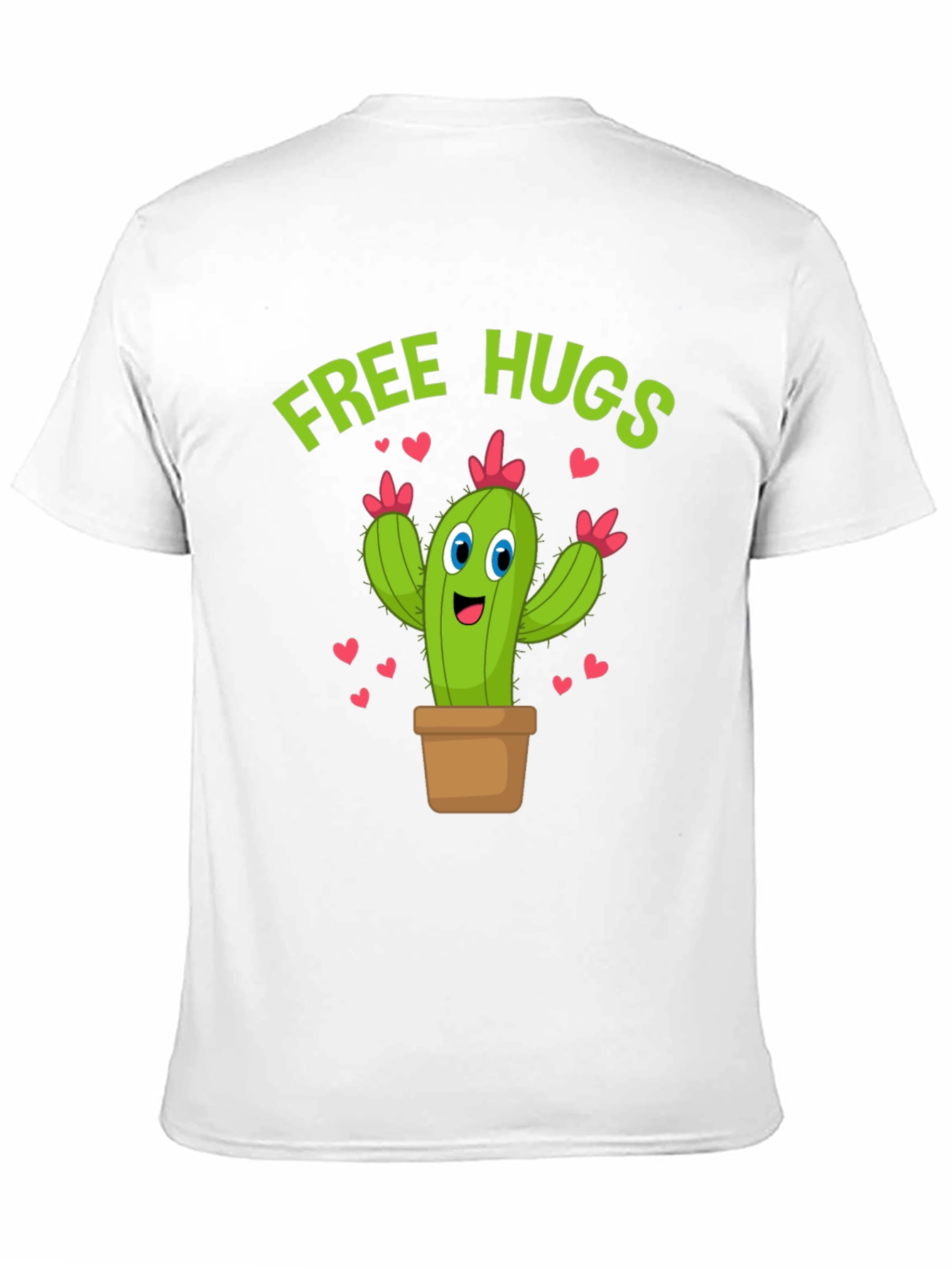 Free Hugs Cactus T-Shirt Funny Cartoon Tee