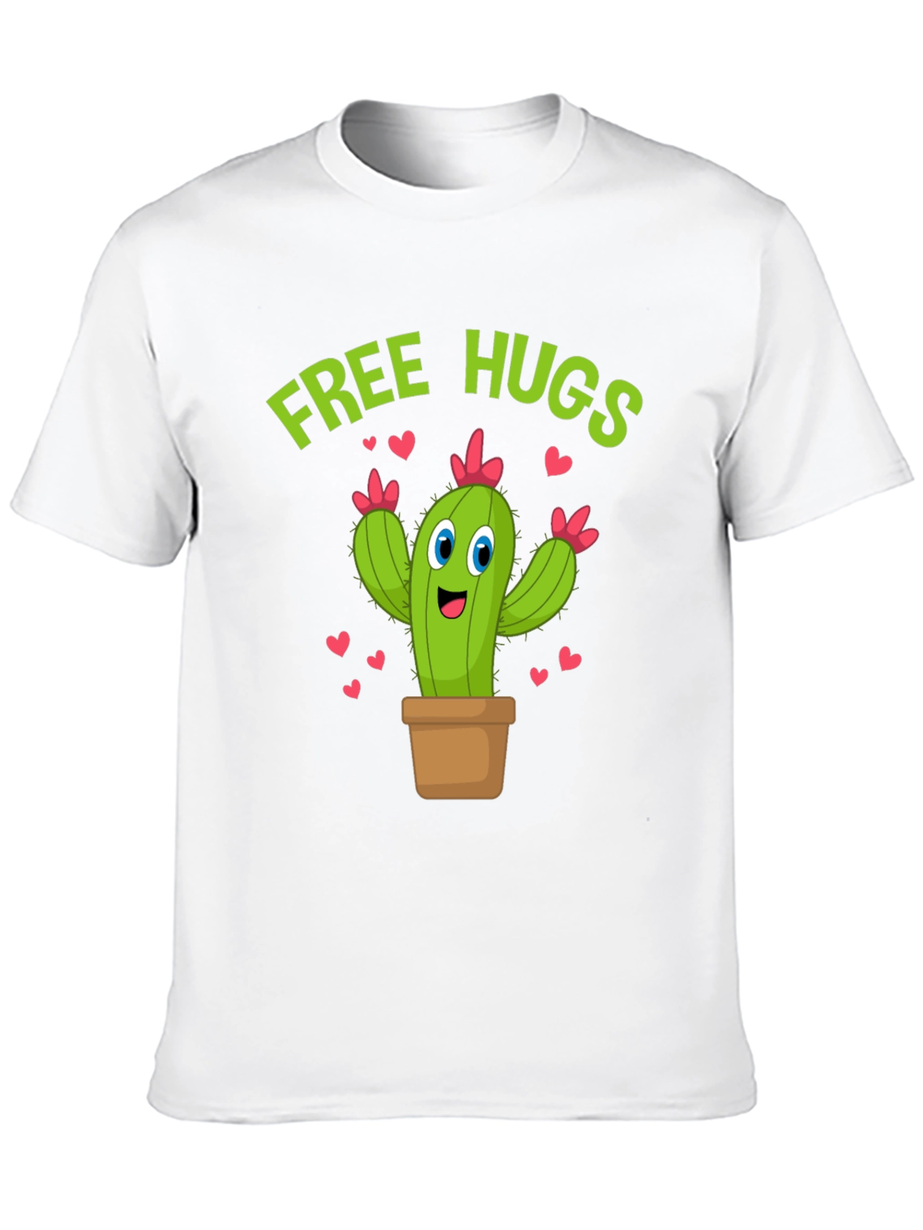 Free Hugs Cactus T-Shirt Funny Cartoon Tee