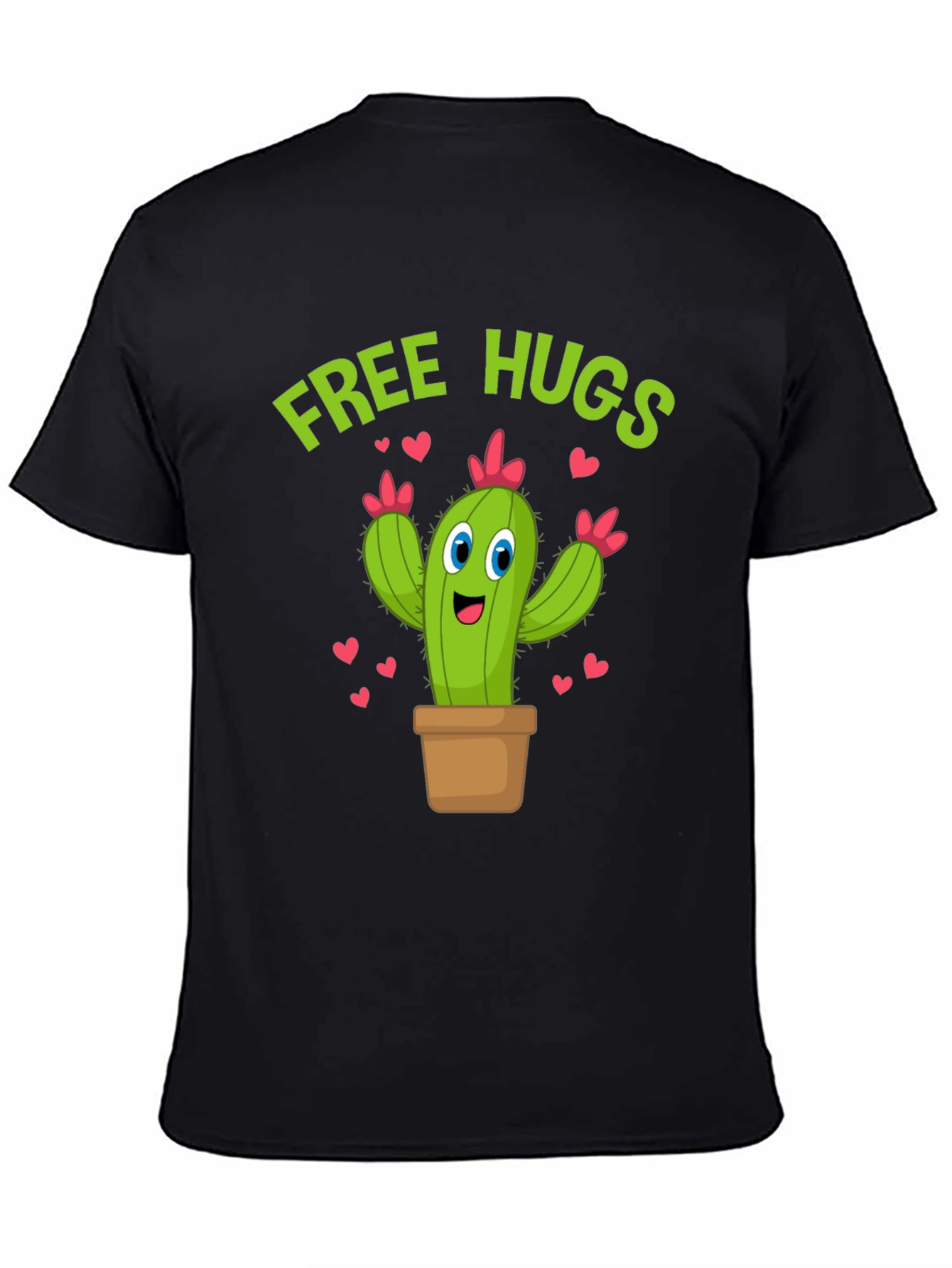 Free Hugs Cactus T-Shirt Funny Cartoon Tee
