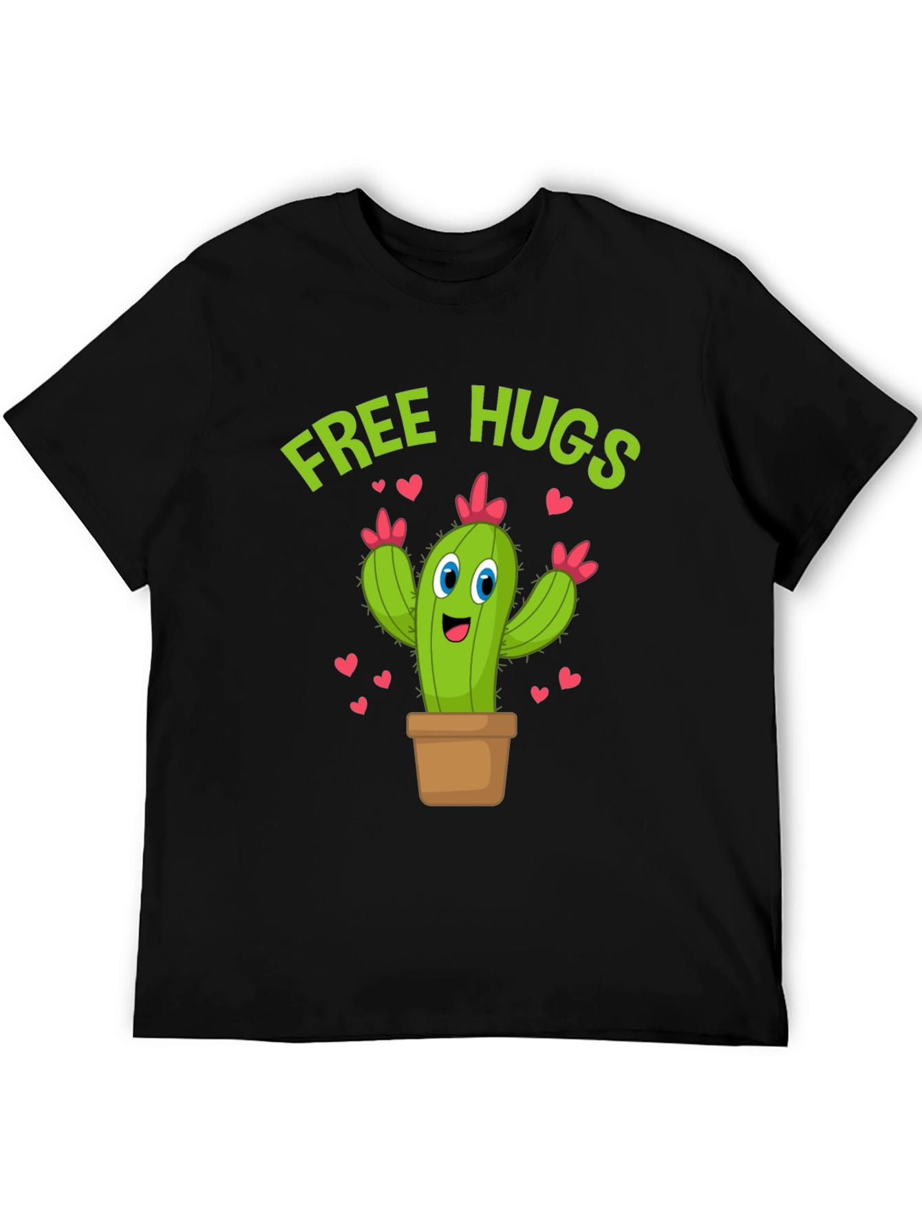 Free Hugs Cactus T-Shirt Funny Cartoon Tee