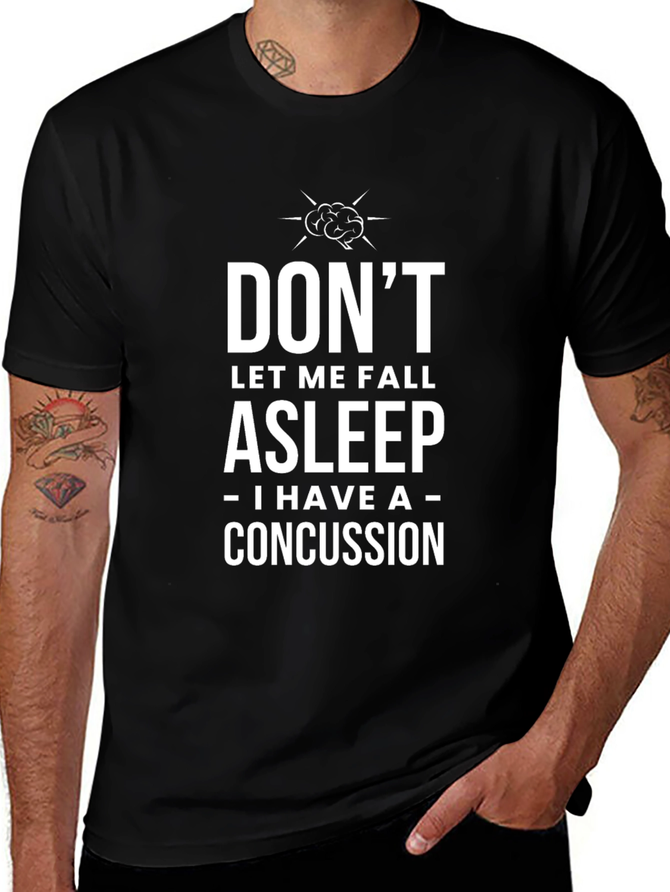 Concussion Awareness T-Shirt: Dont Let Me Fall Asleep