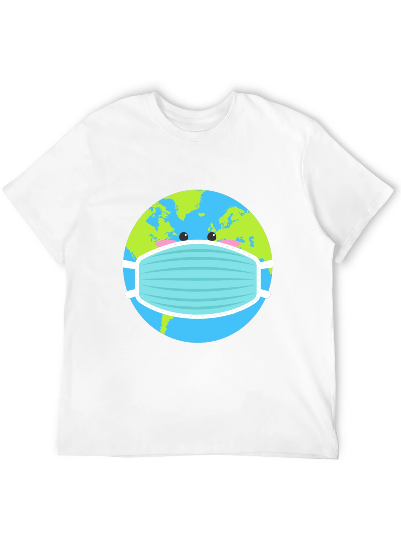Earth with Mask Graphic Tee - Protect the Planet!