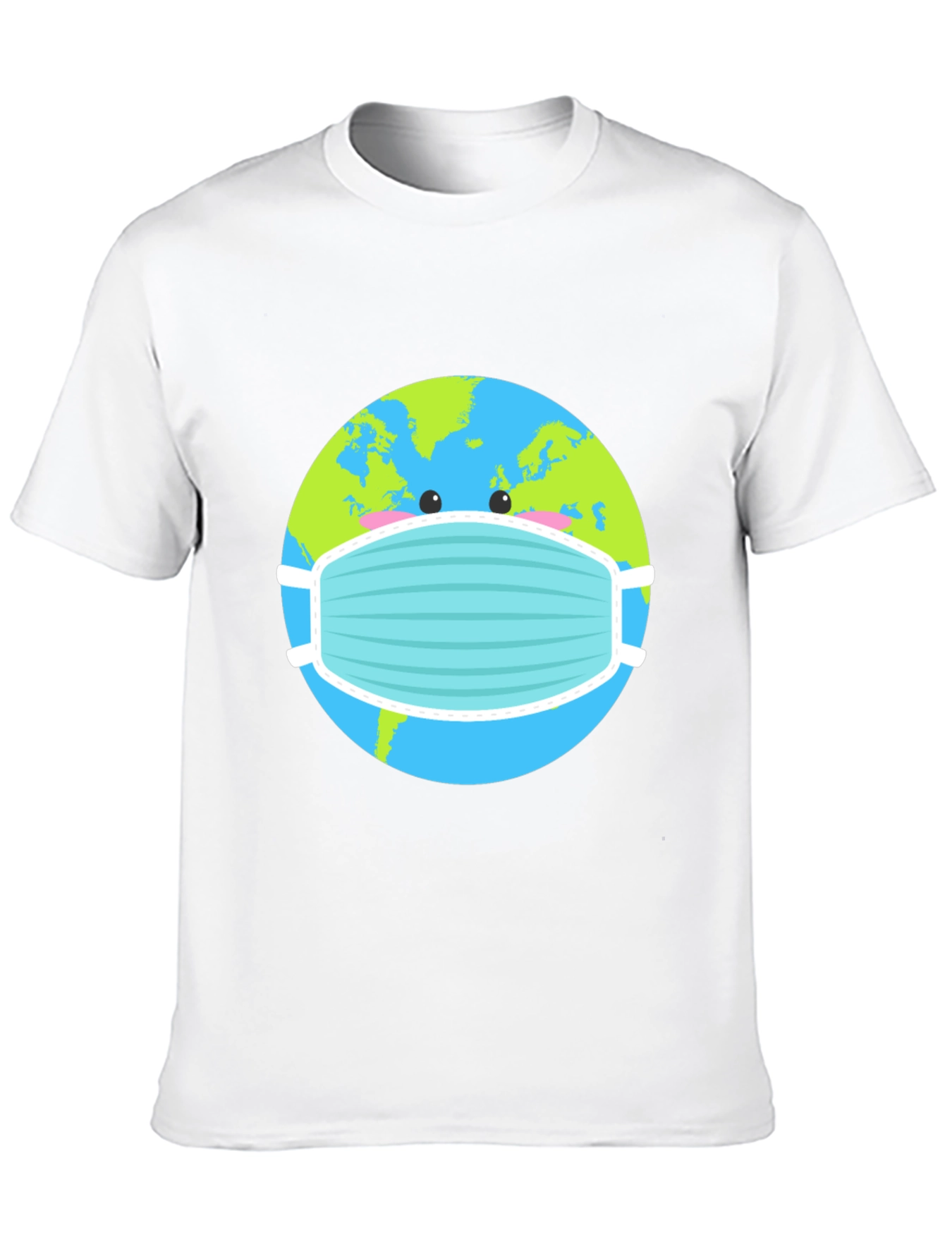 Earth with Mask Graphic Tee - Protect the Planet!