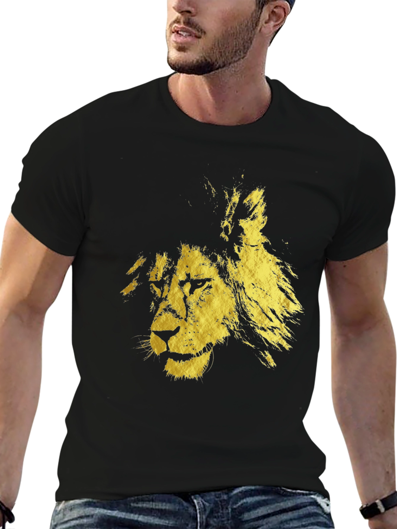 Black Lion Graphic Tee - Bold & Stylish