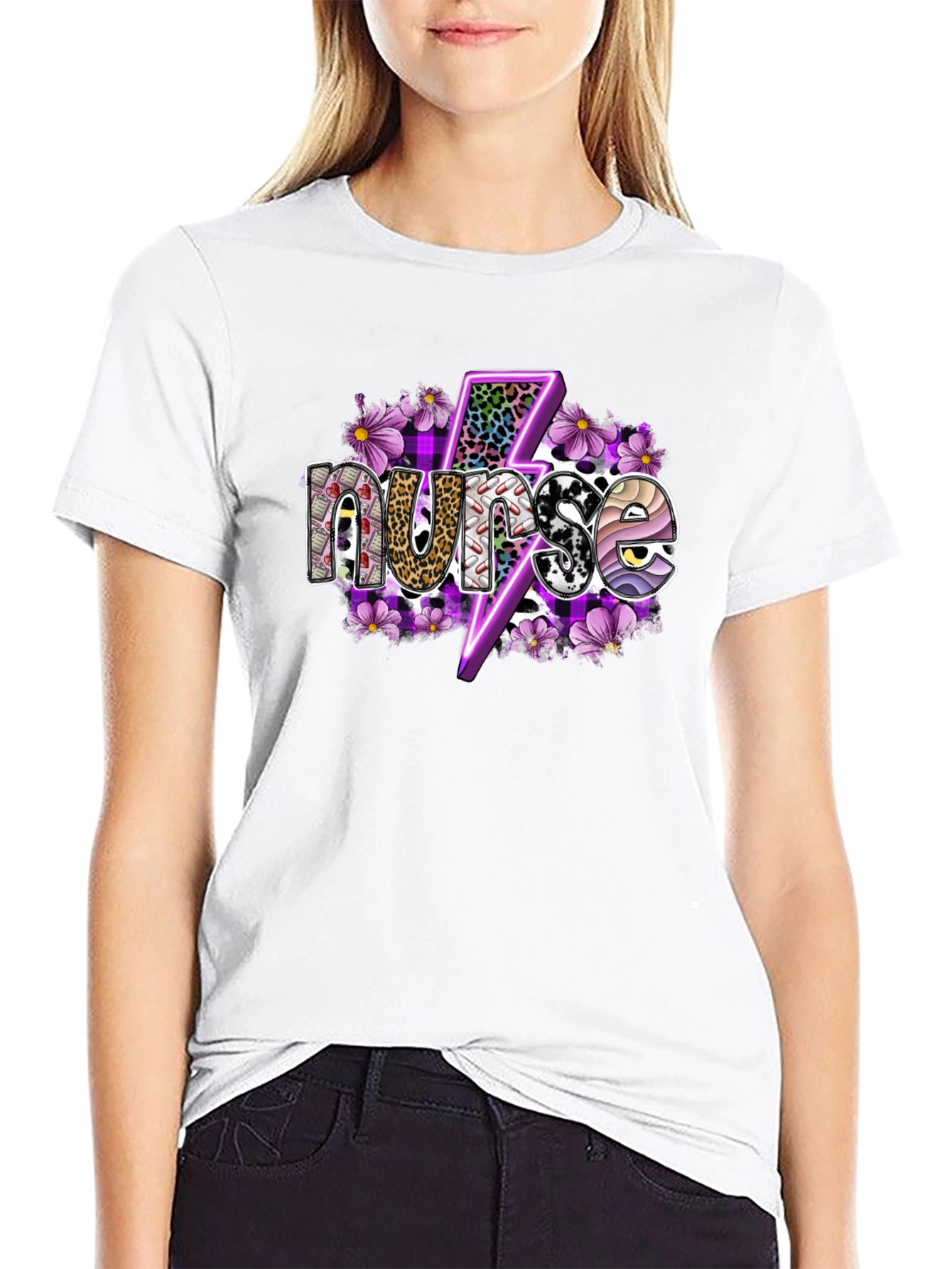 Nurse Lightning Bolt Graphic T-Shirt
