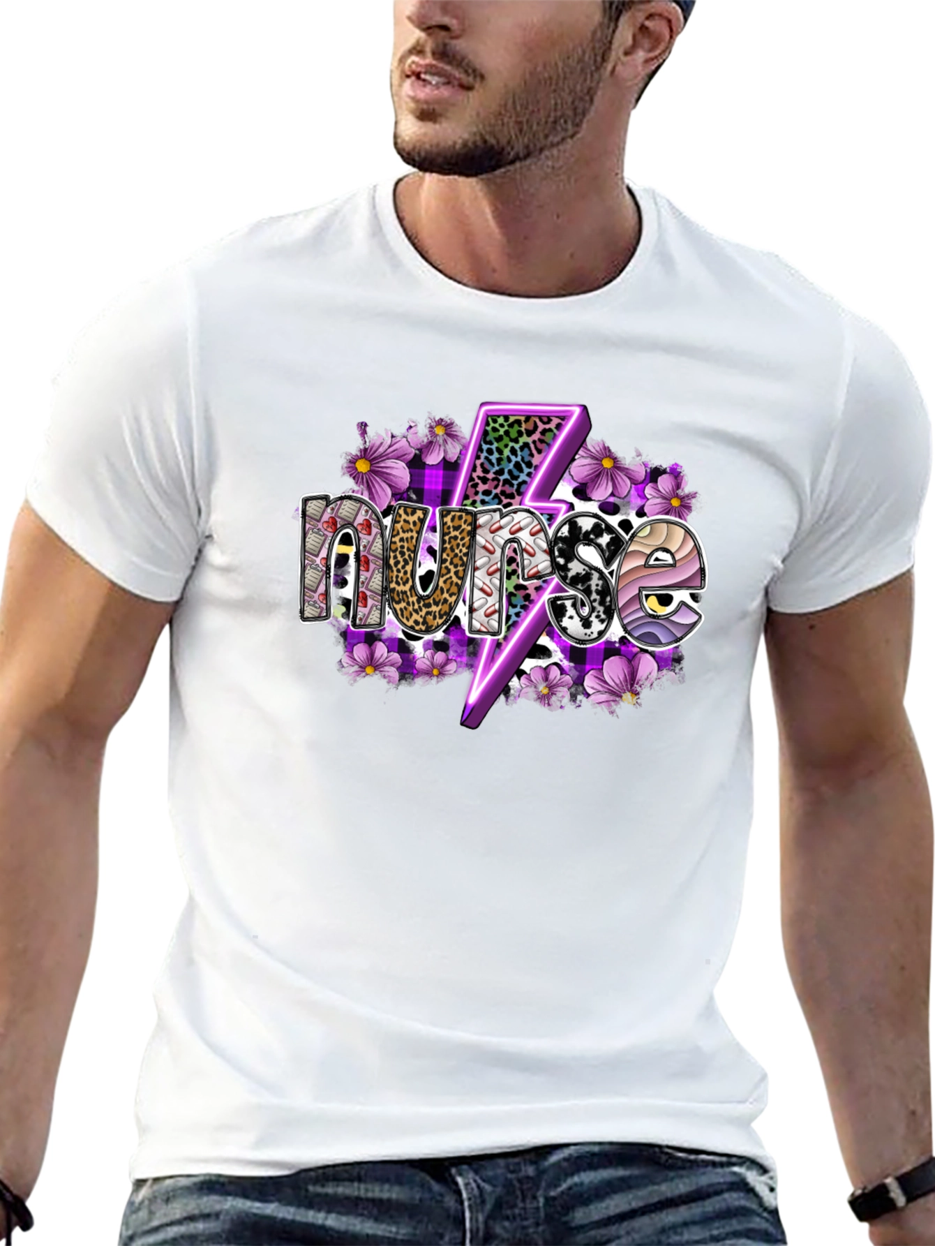 Nurse Lightning Bolt Graphic T-Shirt