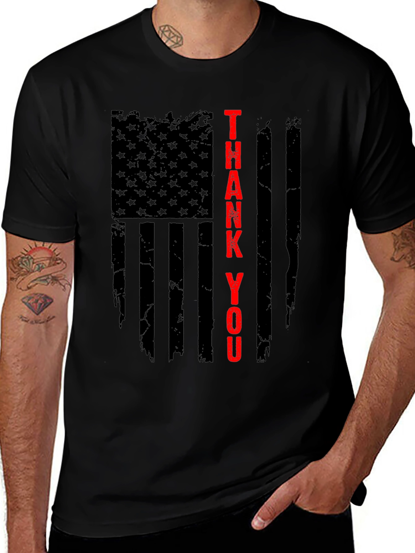 Thank You USA Flag Graphic T-Shirt