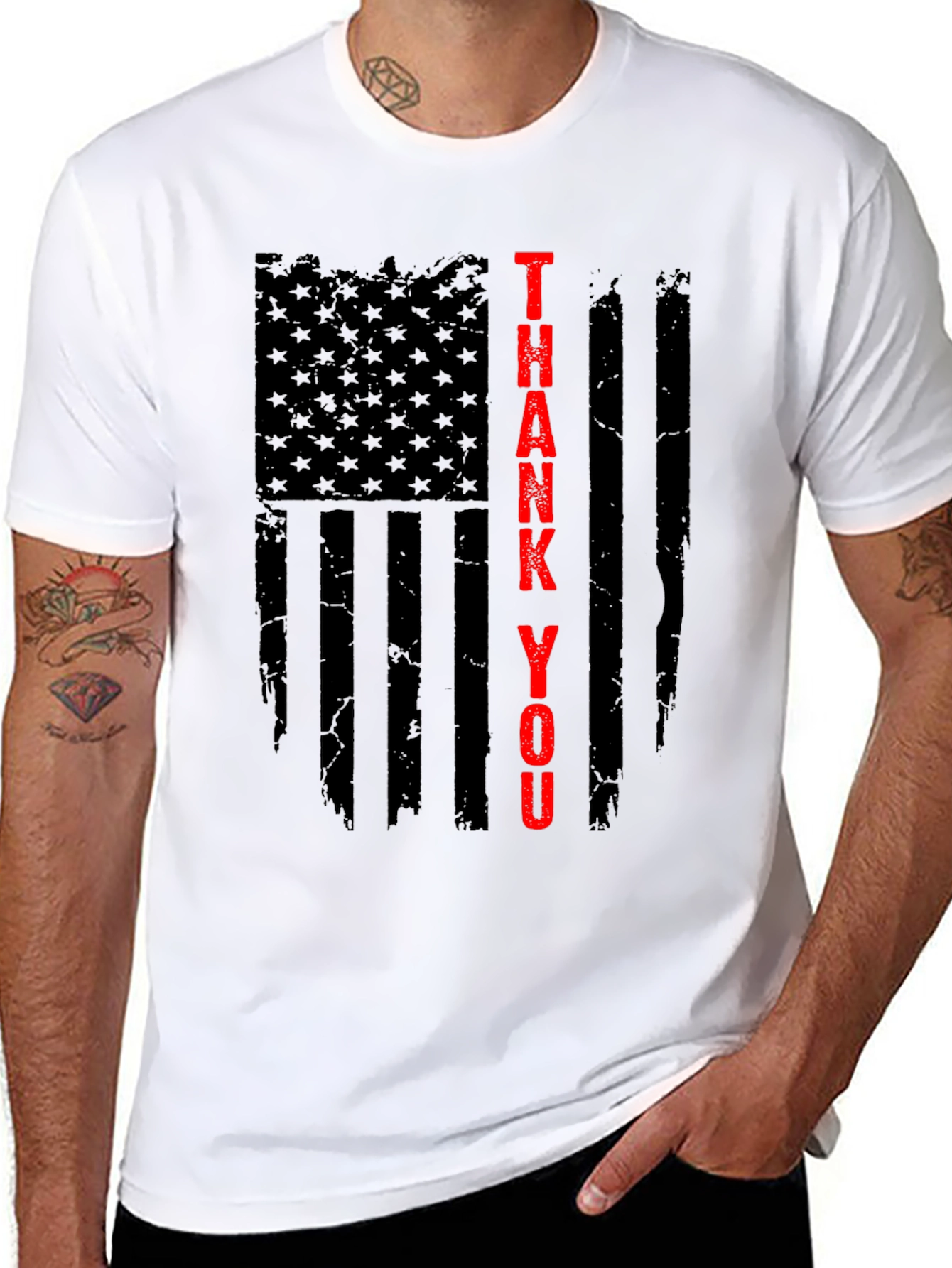 Thank You USA Flag Graphic T-Shirt
