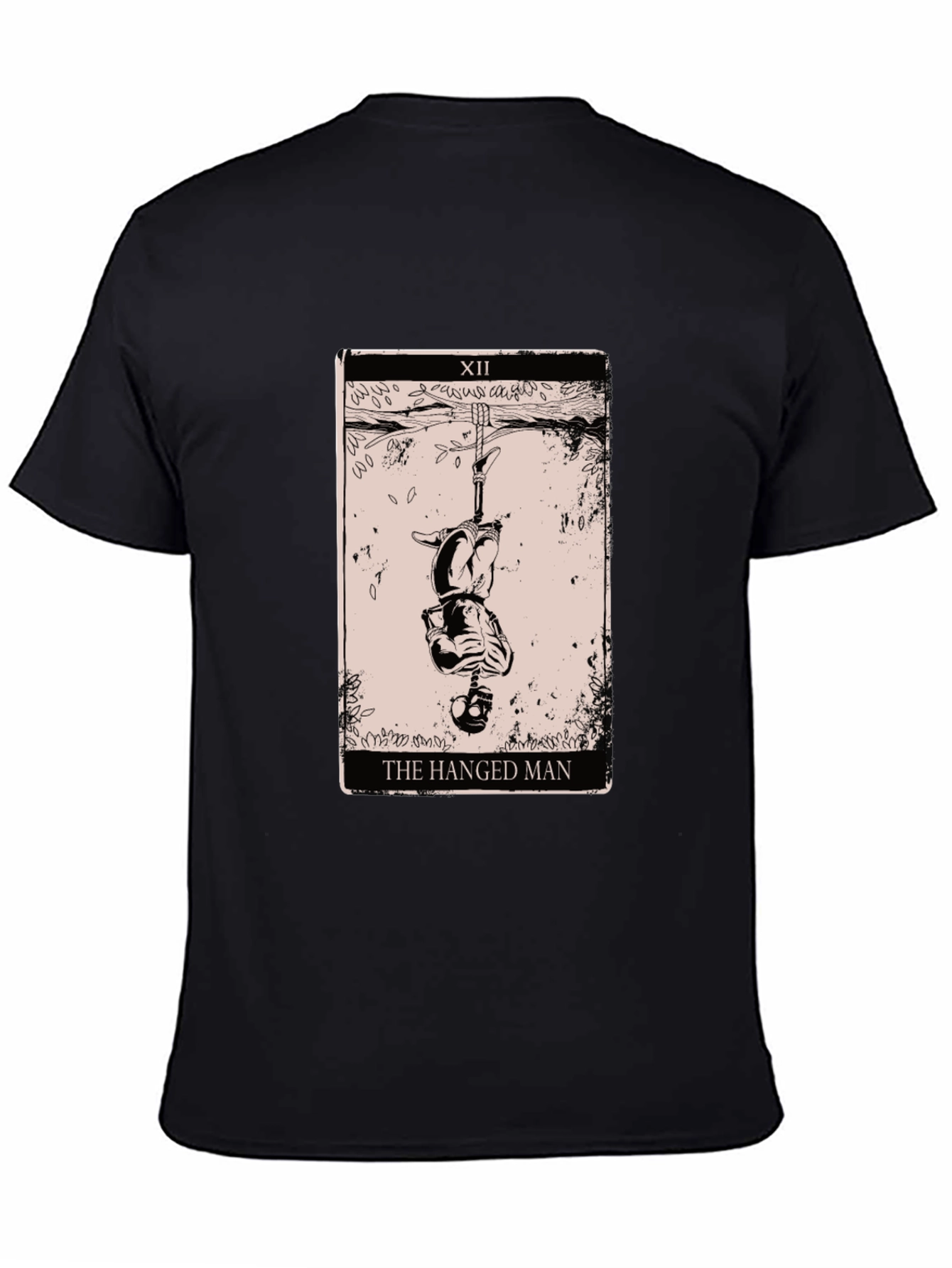 The Hanged Man Tarot Card Graphic Tee - Black