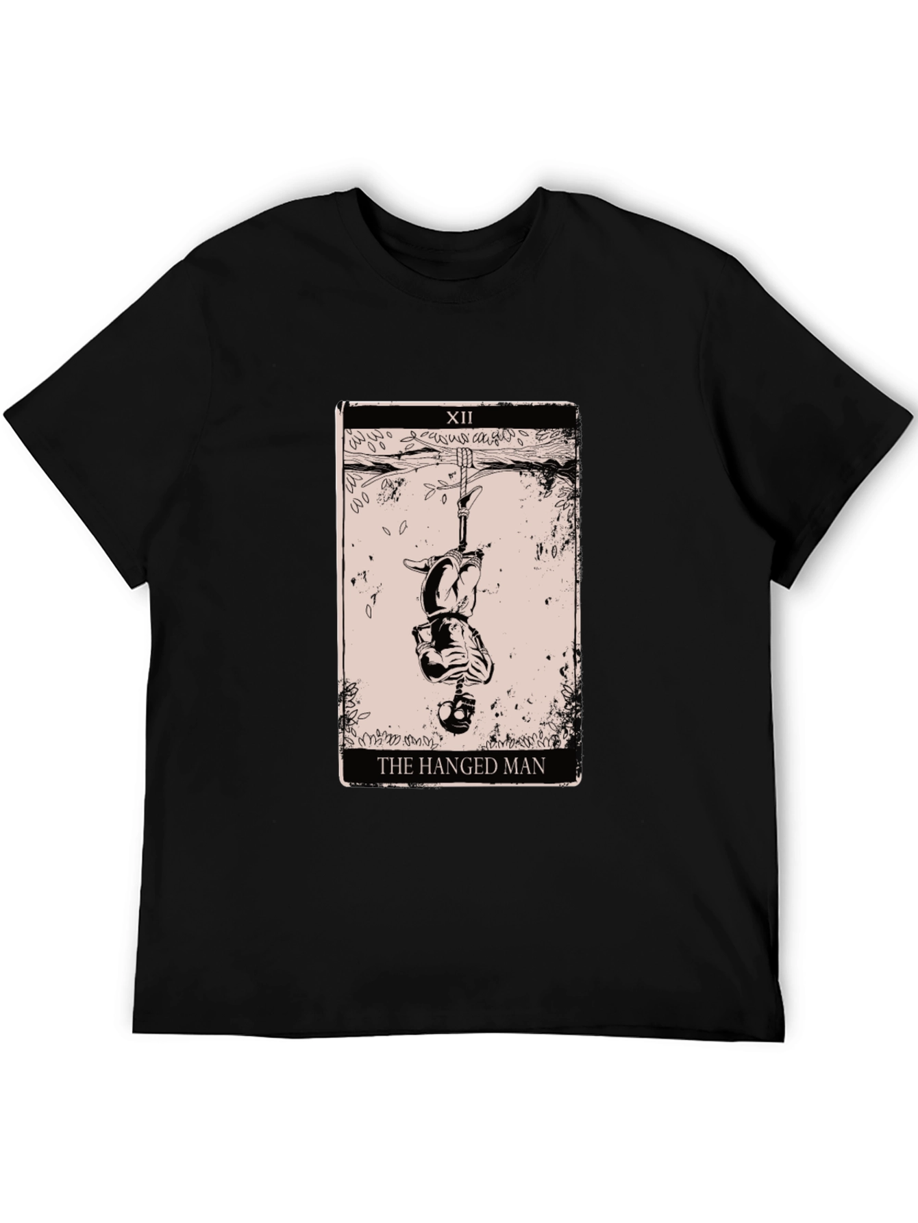 The Hanged Man Tarot Card Graphic Tee - Black