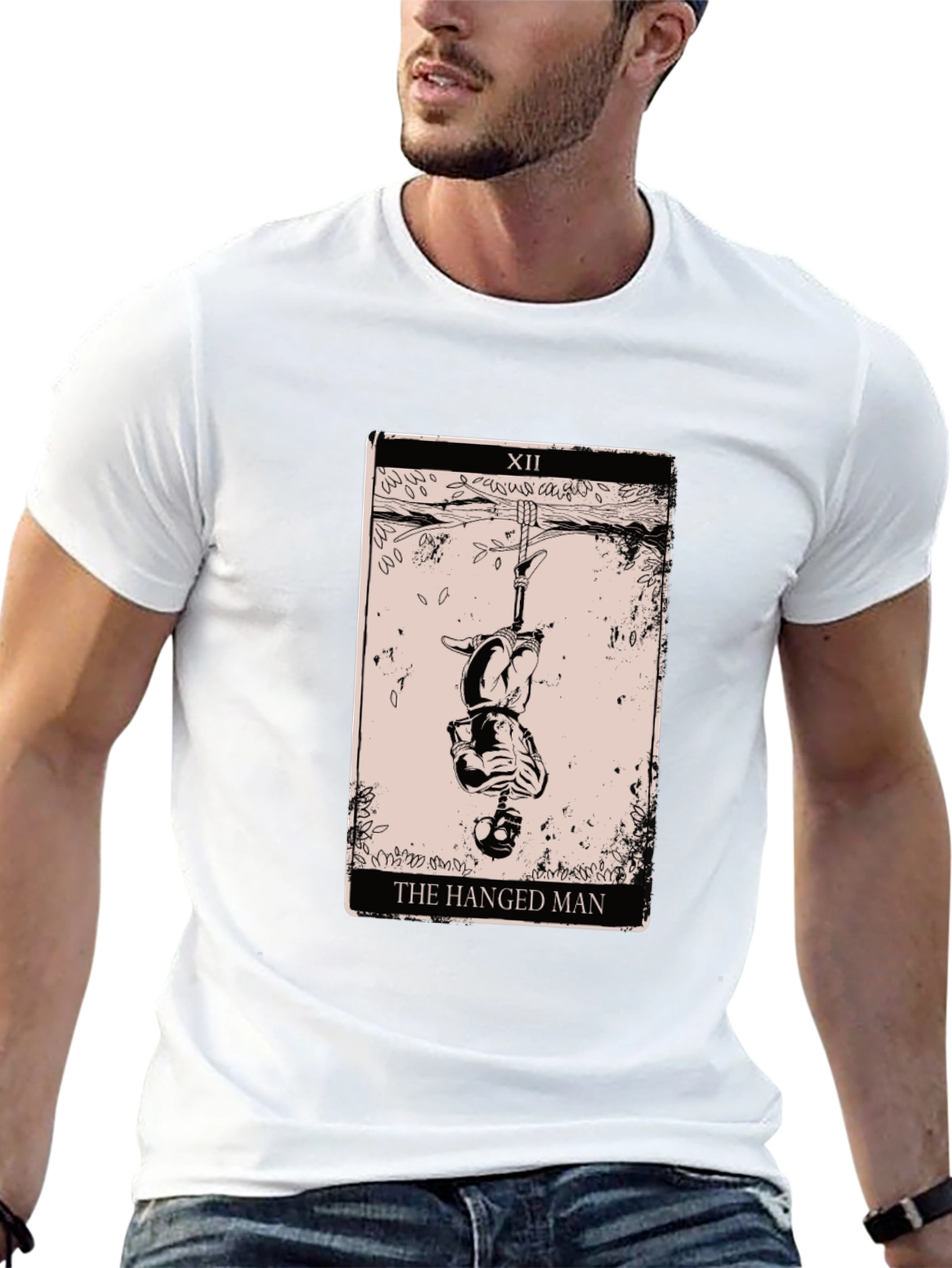 The Hanged Man Tarot Card Graphic Tee - Black