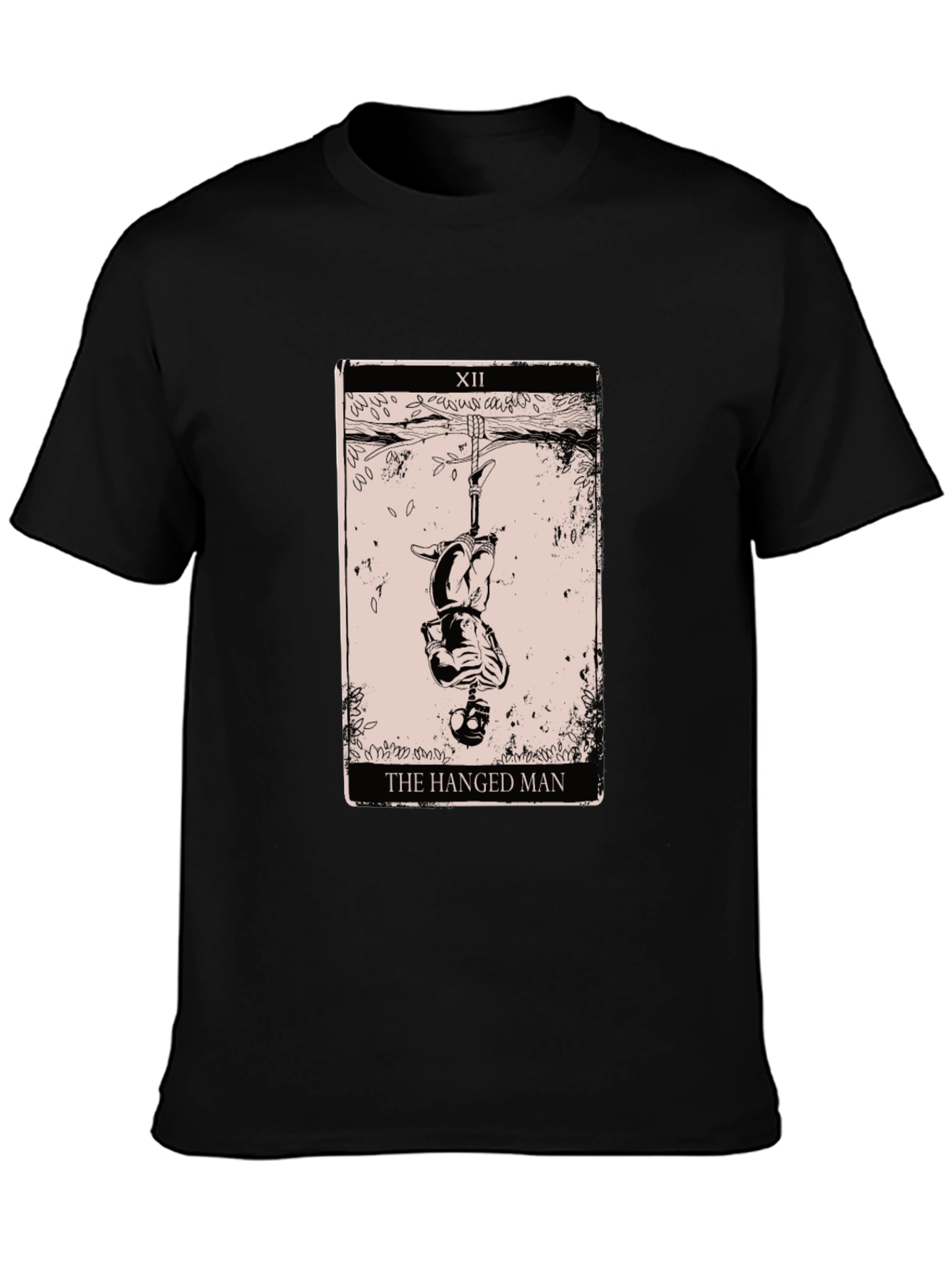 The Hanged Man Tarot Card Graphic Tee - Black