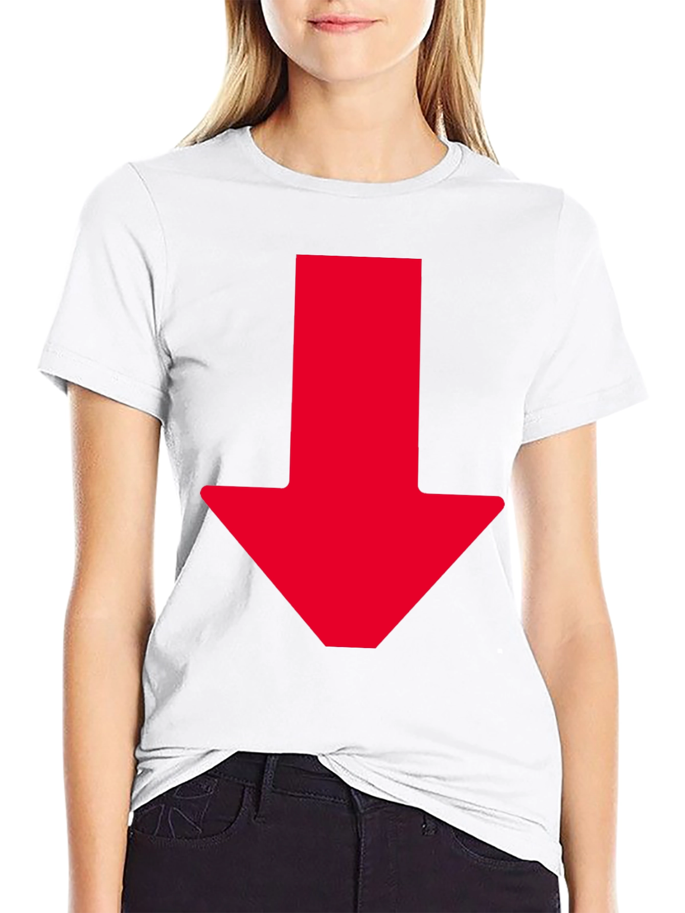 Red Arrow Graphic Tee - Down Direction Shirt