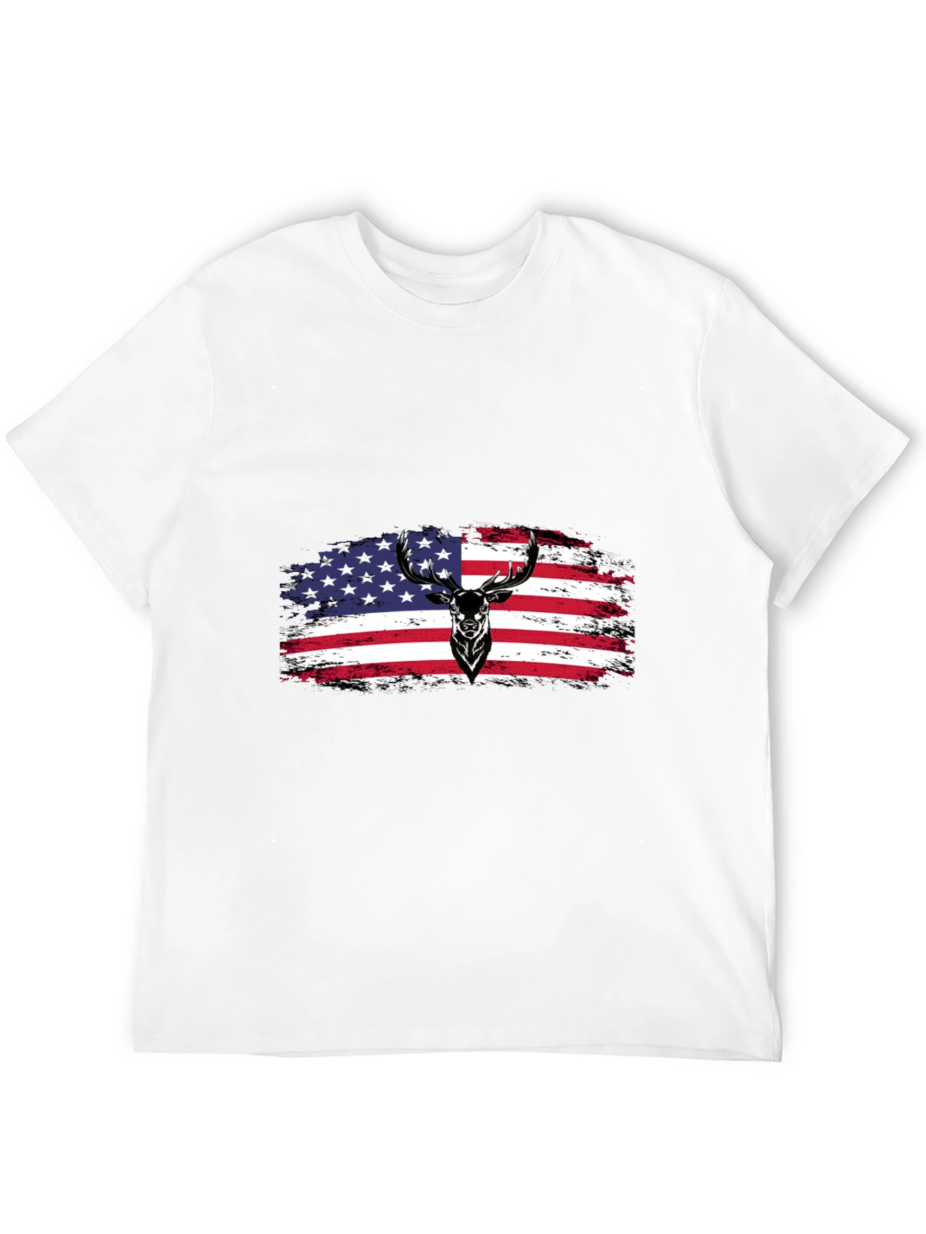American Flag Deer Graphic T-Shirt - Patriotic Style