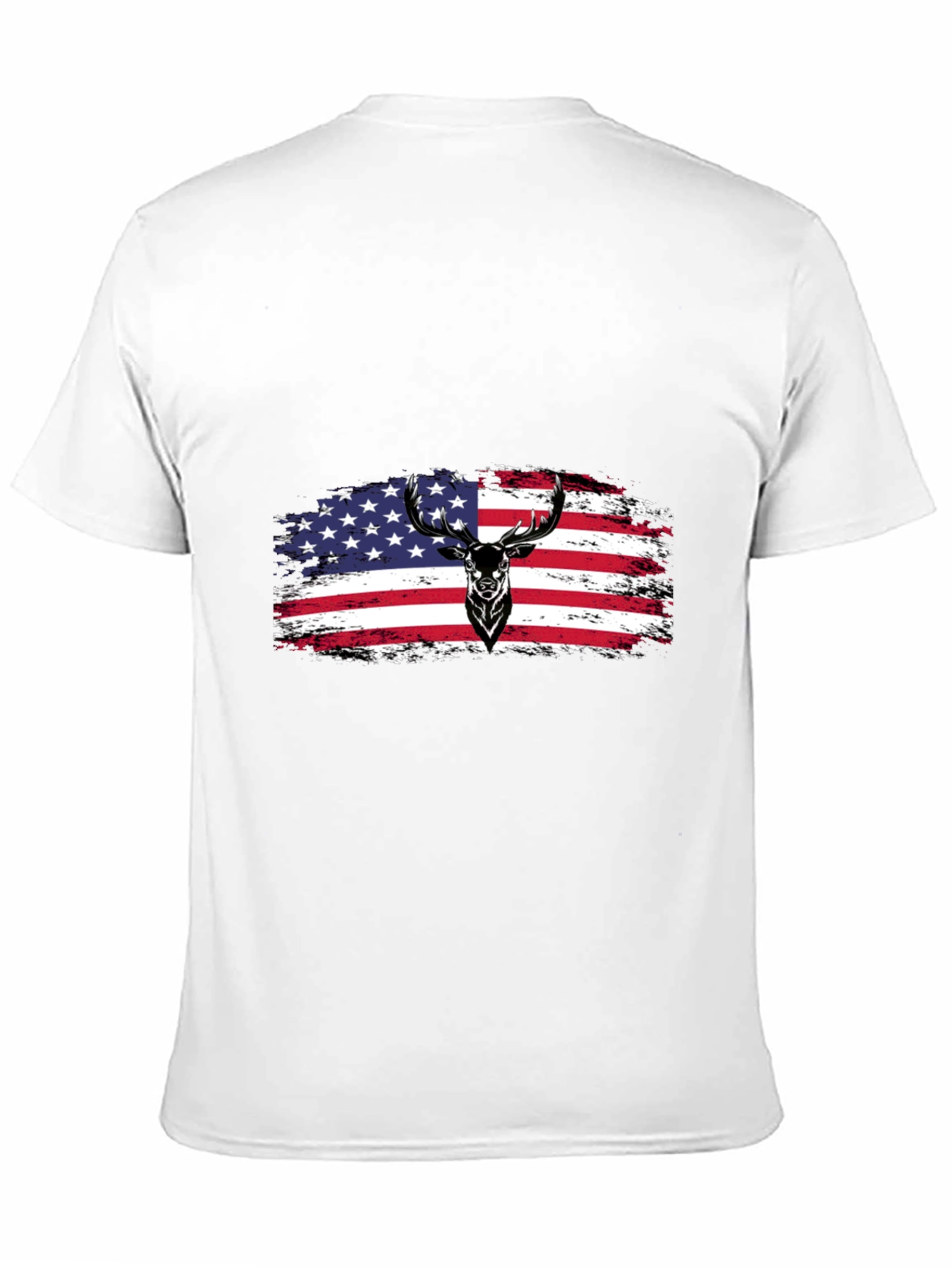 American Flag Deer Graphic T-Shirt - Patriotic Style