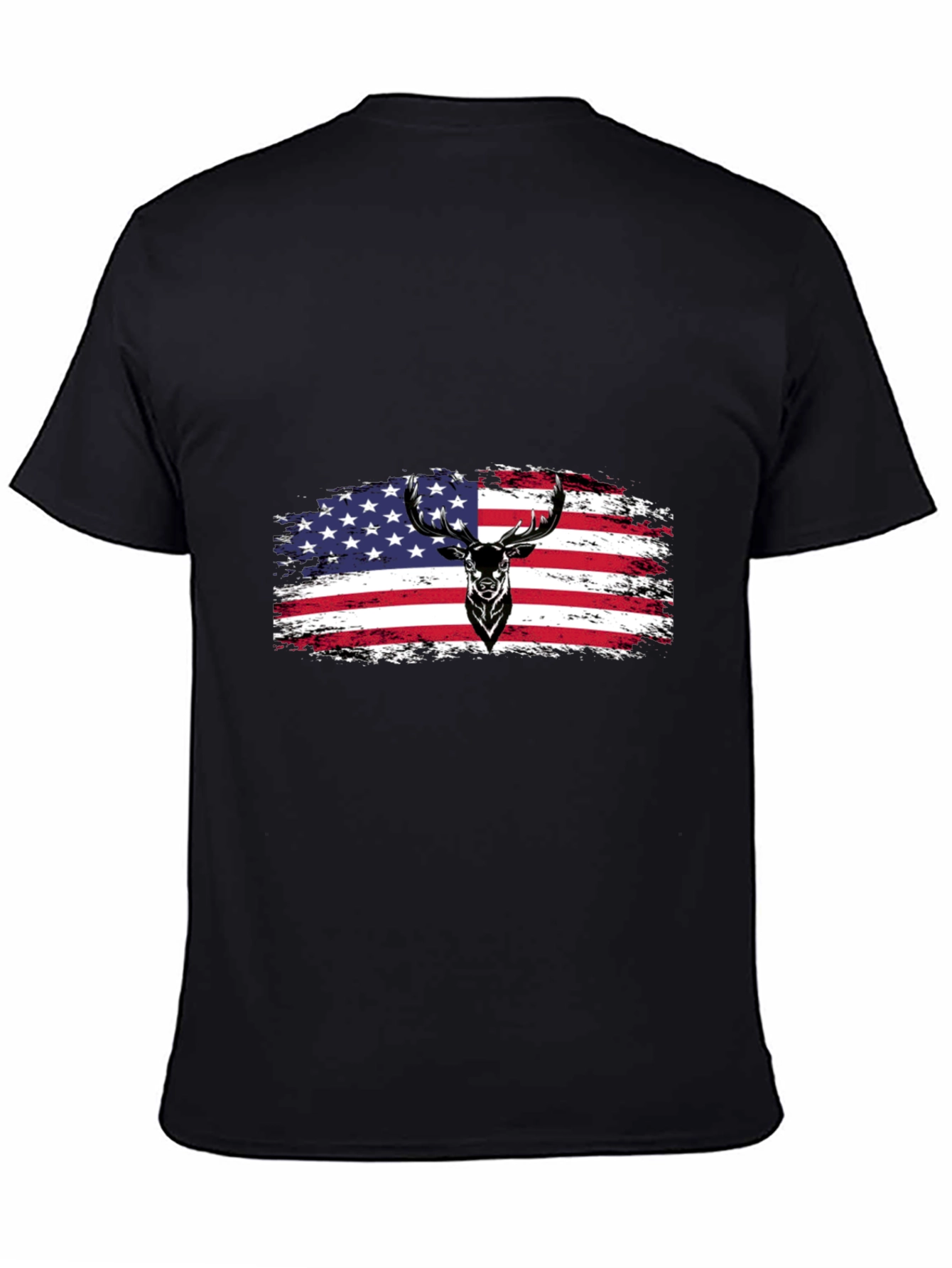 American Flag Deer Graphic T-Shirt - Patriotic Style
