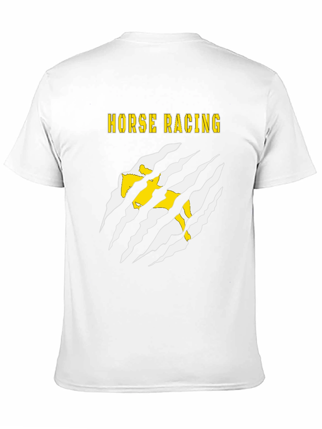 Horse Racing Graphic Tee - Black Cotton T-Shirt