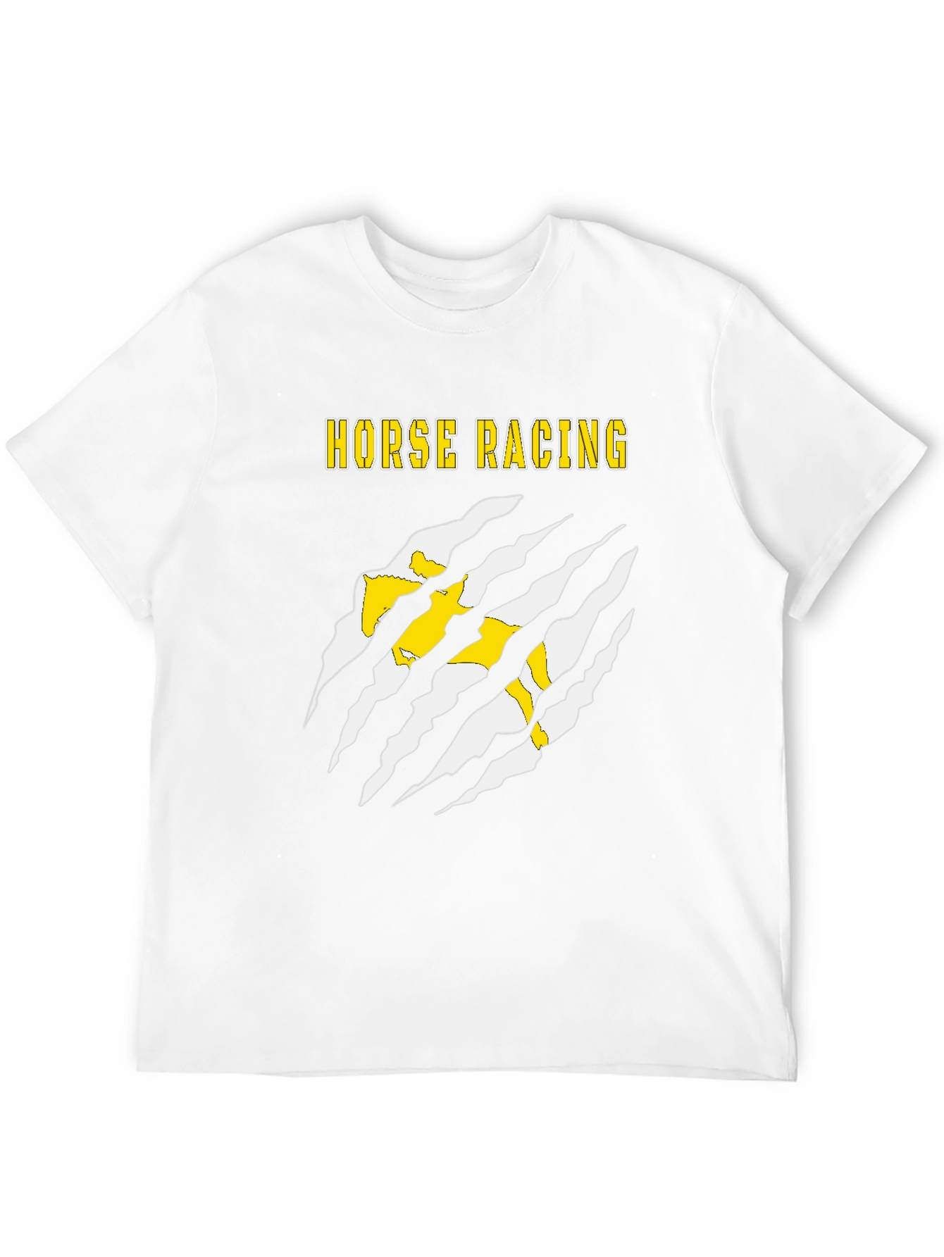 Horse Racing Graphic Tee - Black Cotton T-Shirt