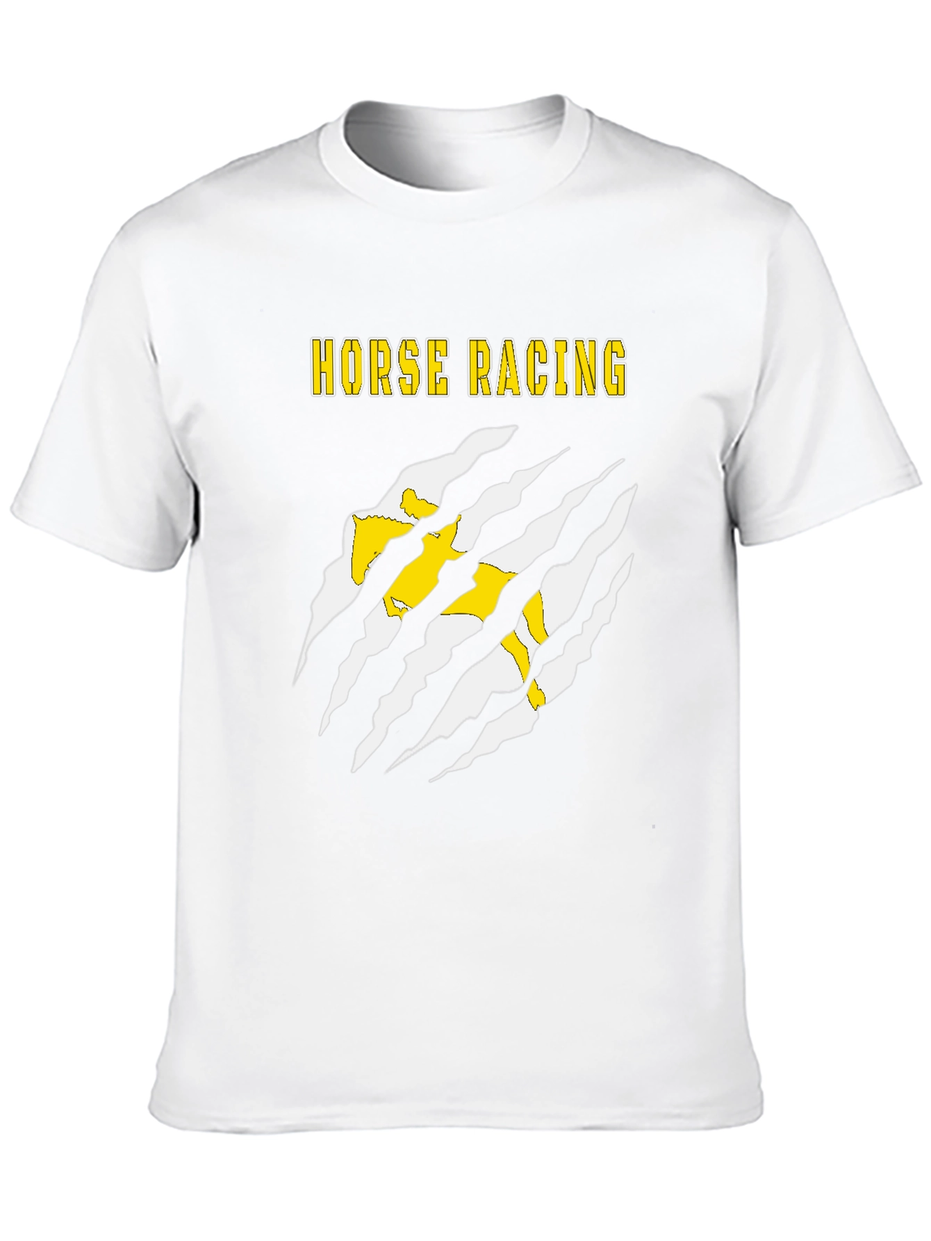 Horse Racing Graphic Tee - Black Cotton T-Shirt