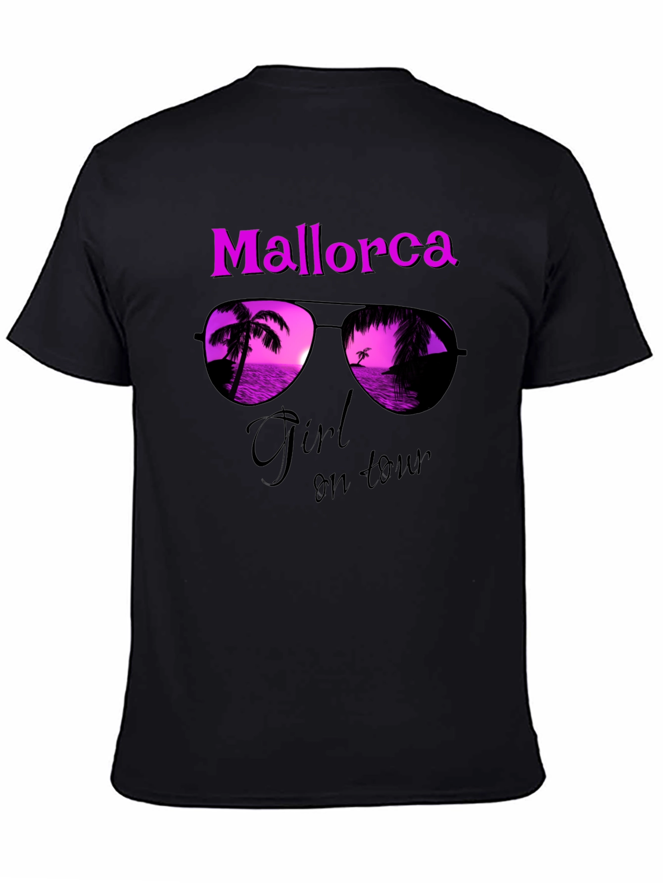 Mallorca Girl on Tour Black T-Shirt