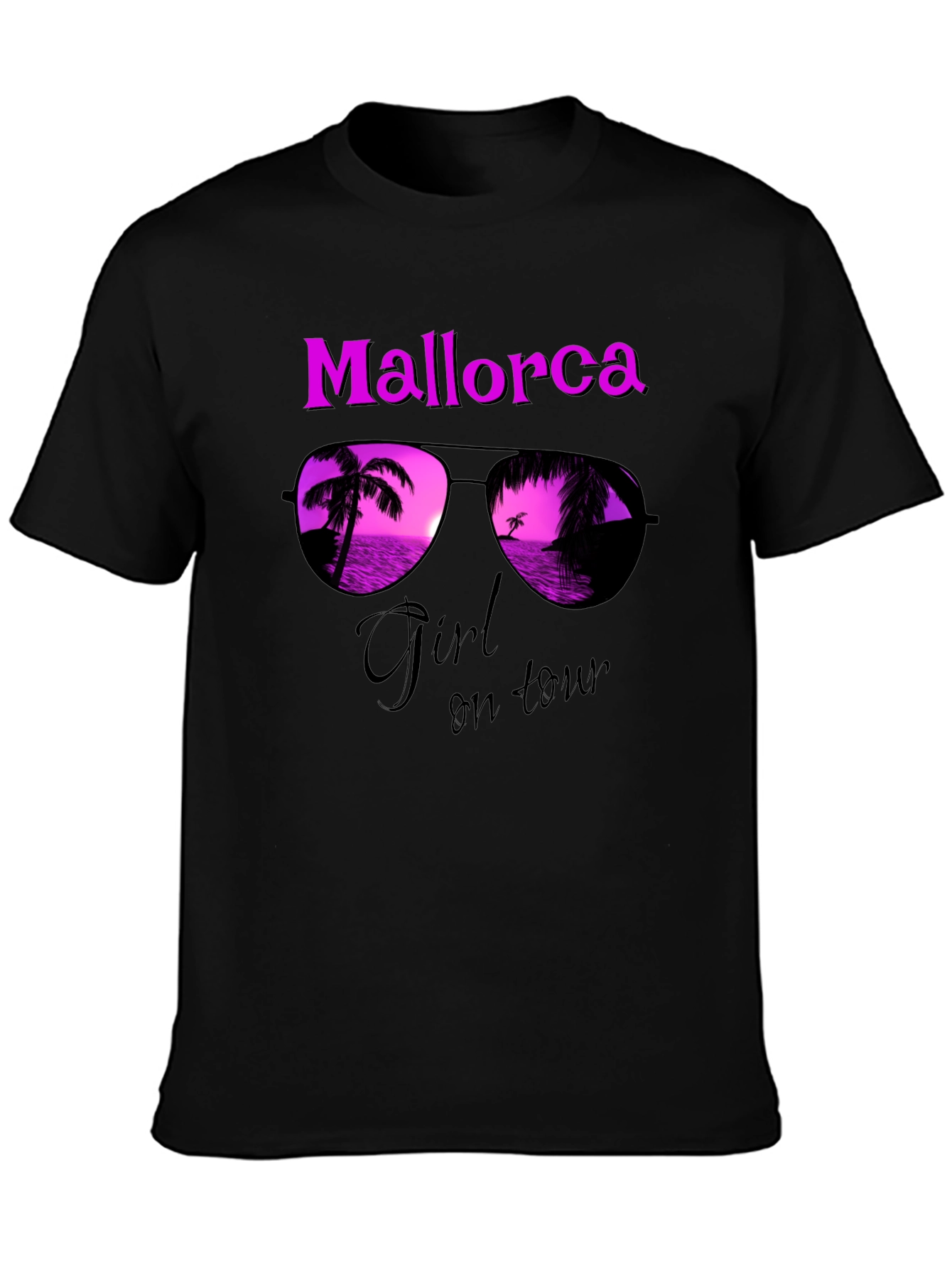 Mallorca Girl on Tour Black T-Shirt