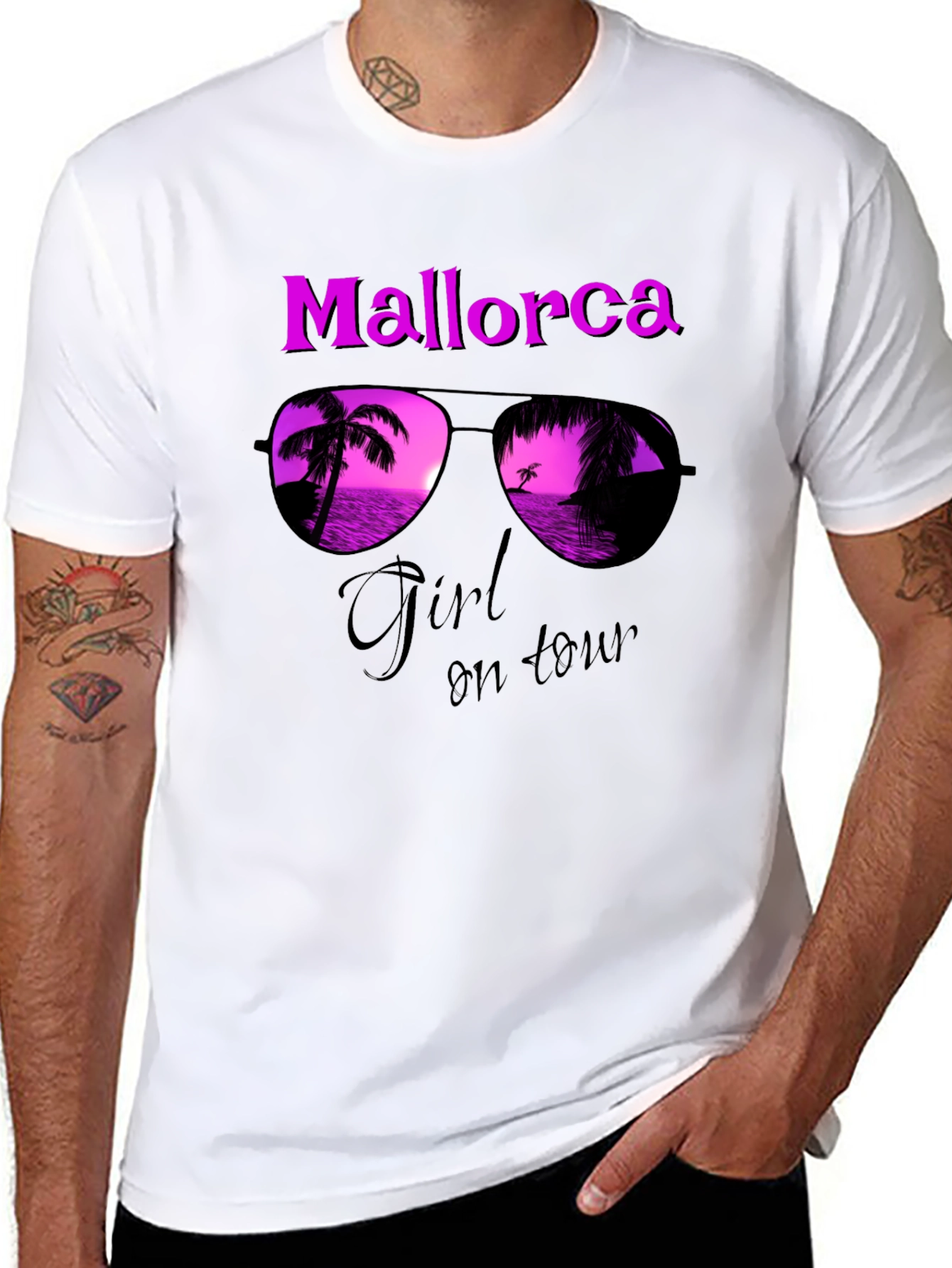 Mallorca Girl on Tour Black T-Shirt