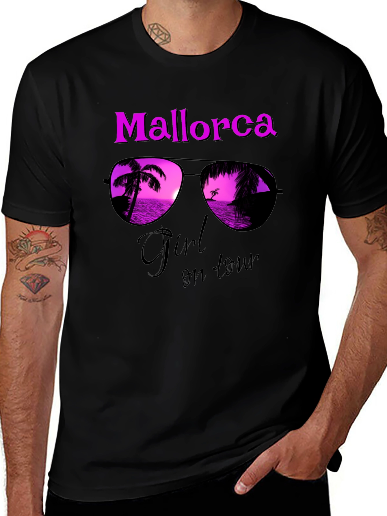 Mallorca Girl on Tour Black T-Shirt