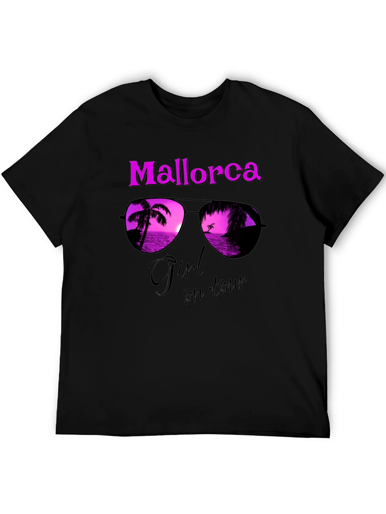 Mallorca Girl on Tour Black T-Shirt