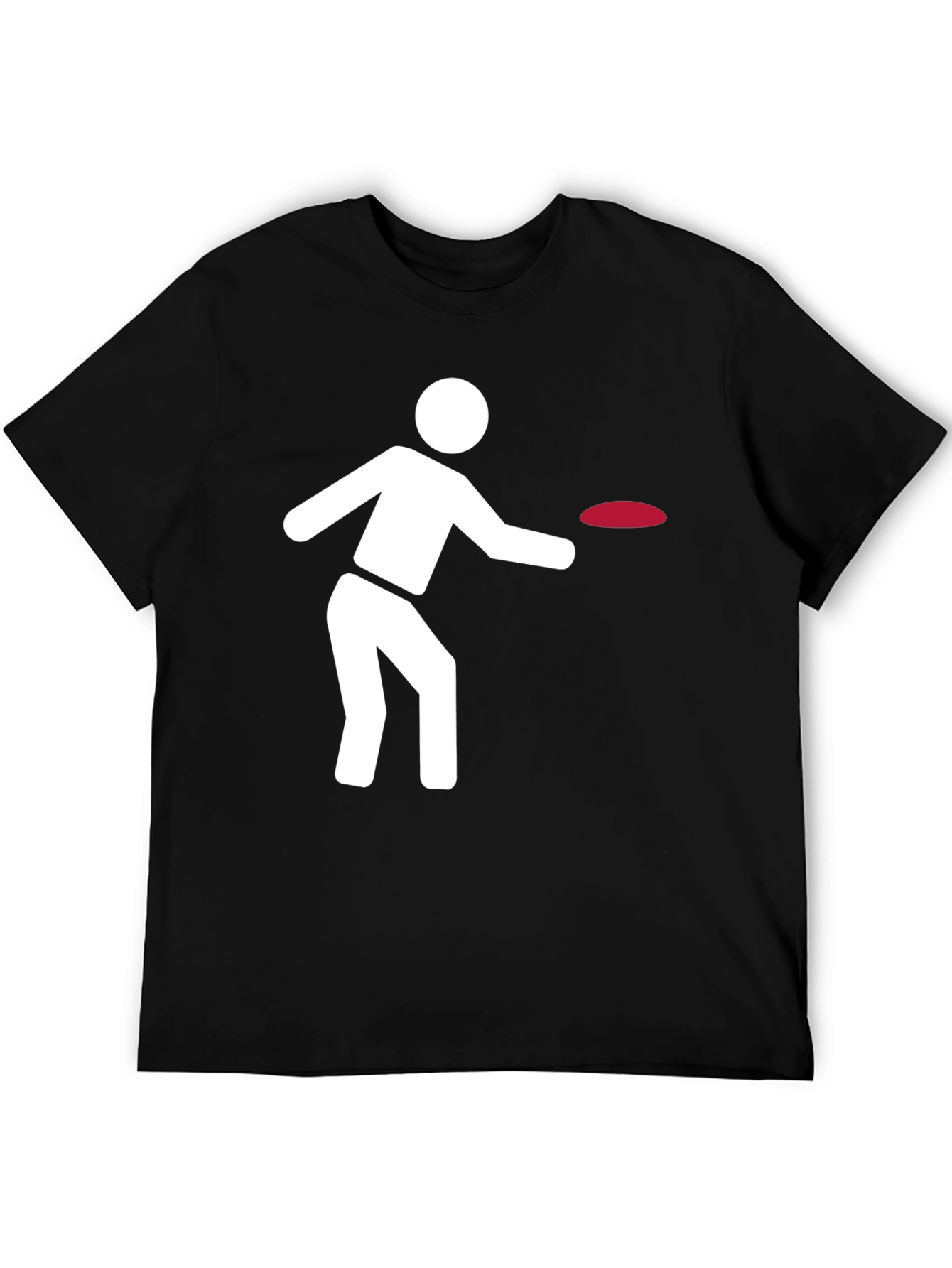 Frisbee Player Graphic Tee - Black Cotton Comfort